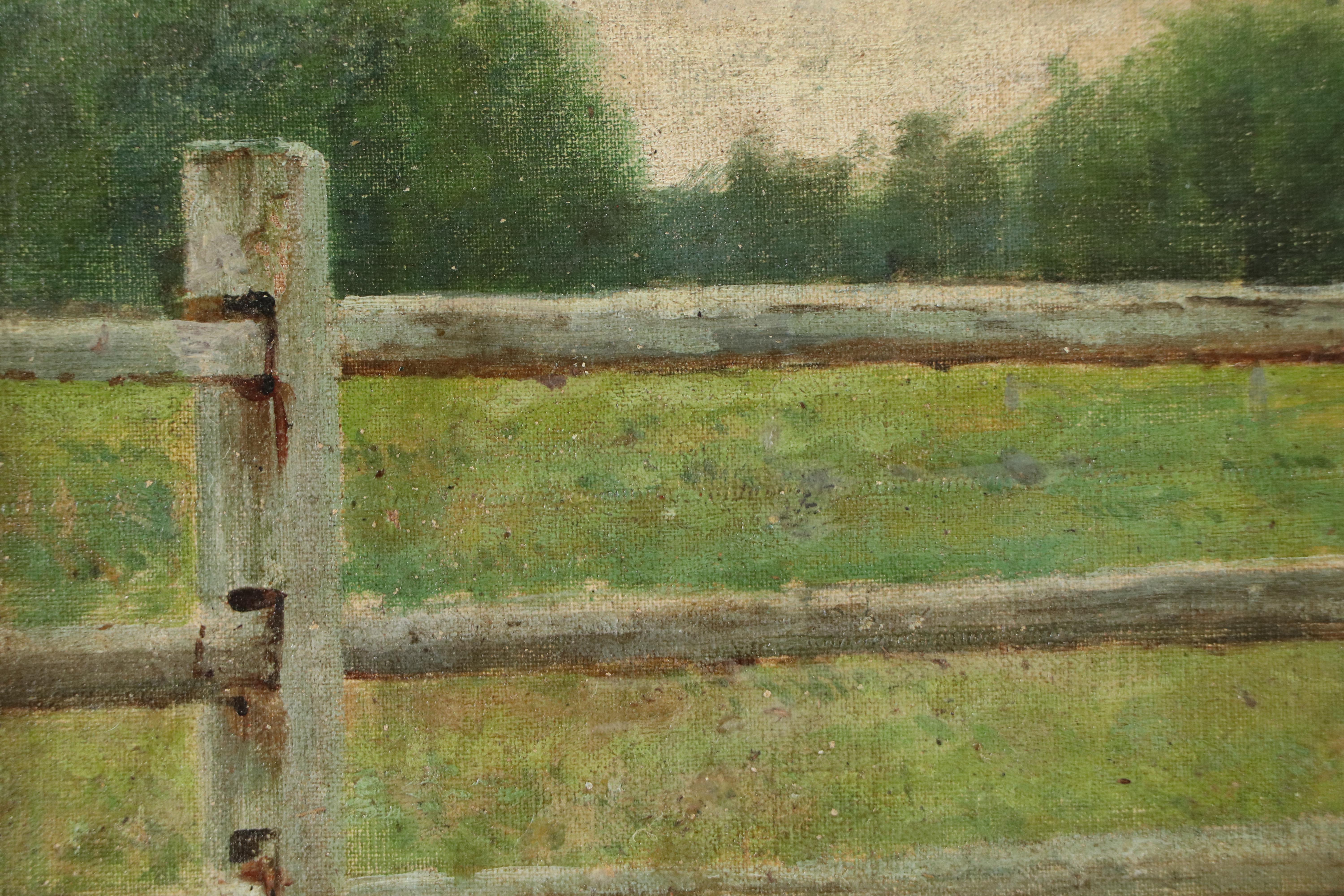 Oil Painting of Grazing Sheep
