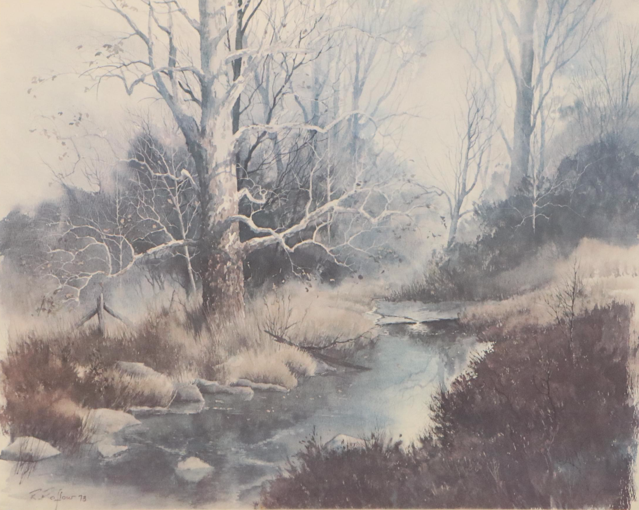 Richard Roflow Woodland Landscape Offset Lithographs, Circa 1973