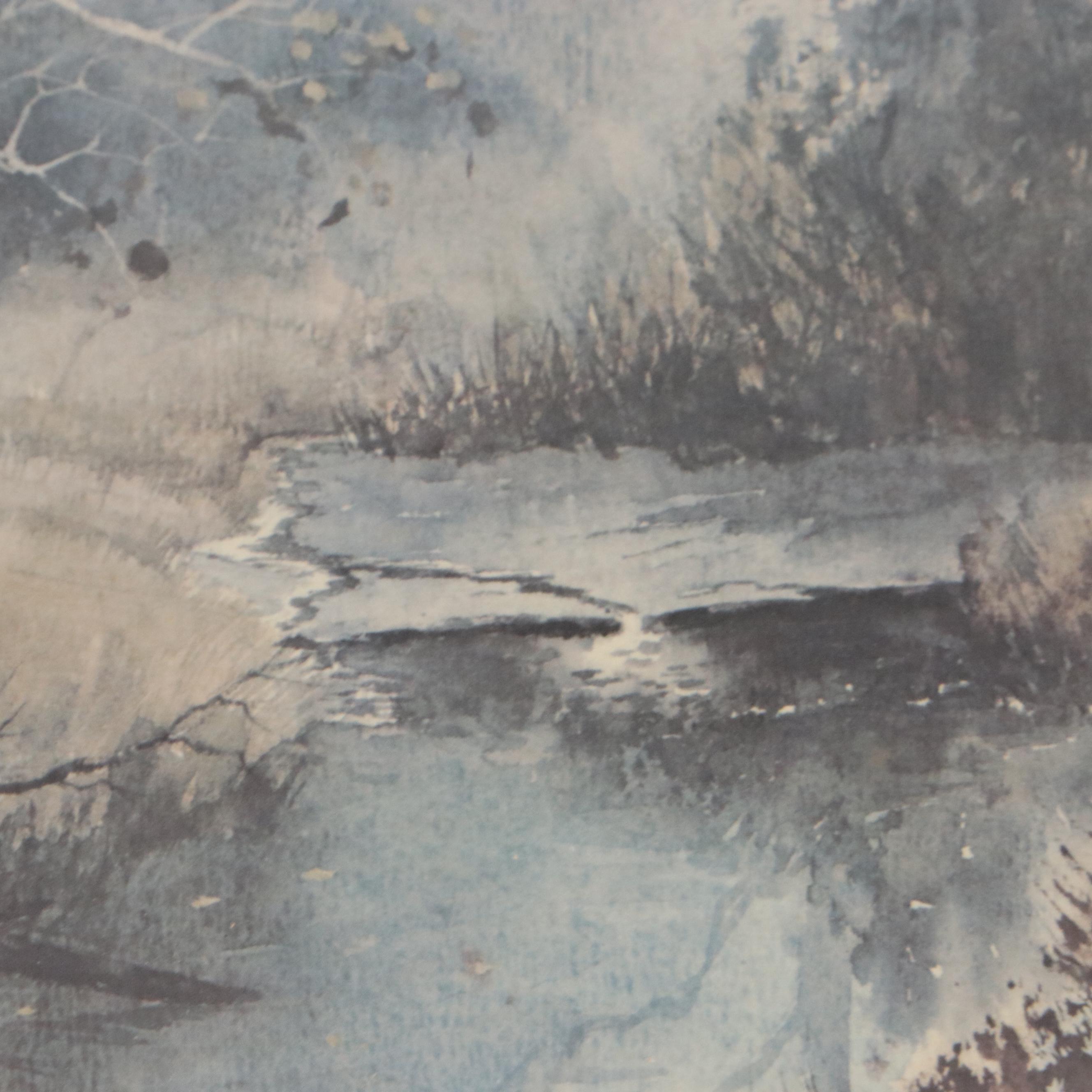 Richard Roflow Woodland Landscape Offset Lithographs, Circa 1973