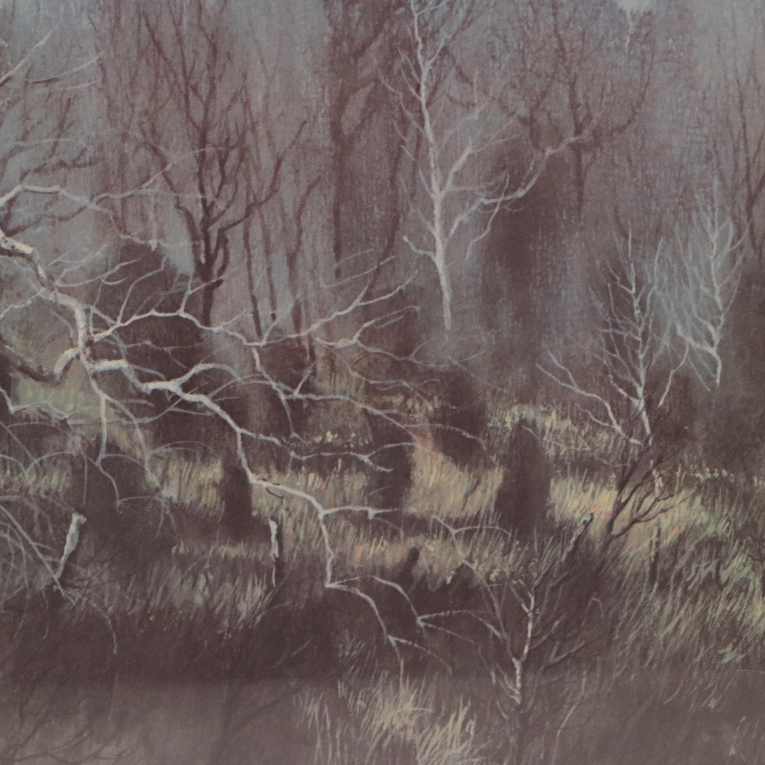 Richard Roflow Woodland Landscape Offset Lithographs, Circa 1973