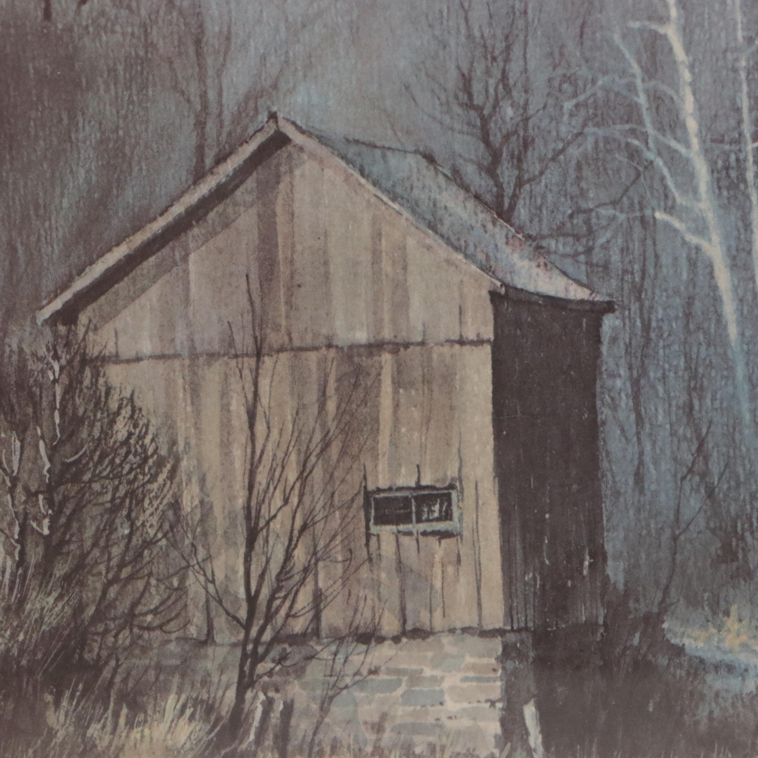 Richard Roflow Woodland Landscape Offset Lithographs, Circa 1973