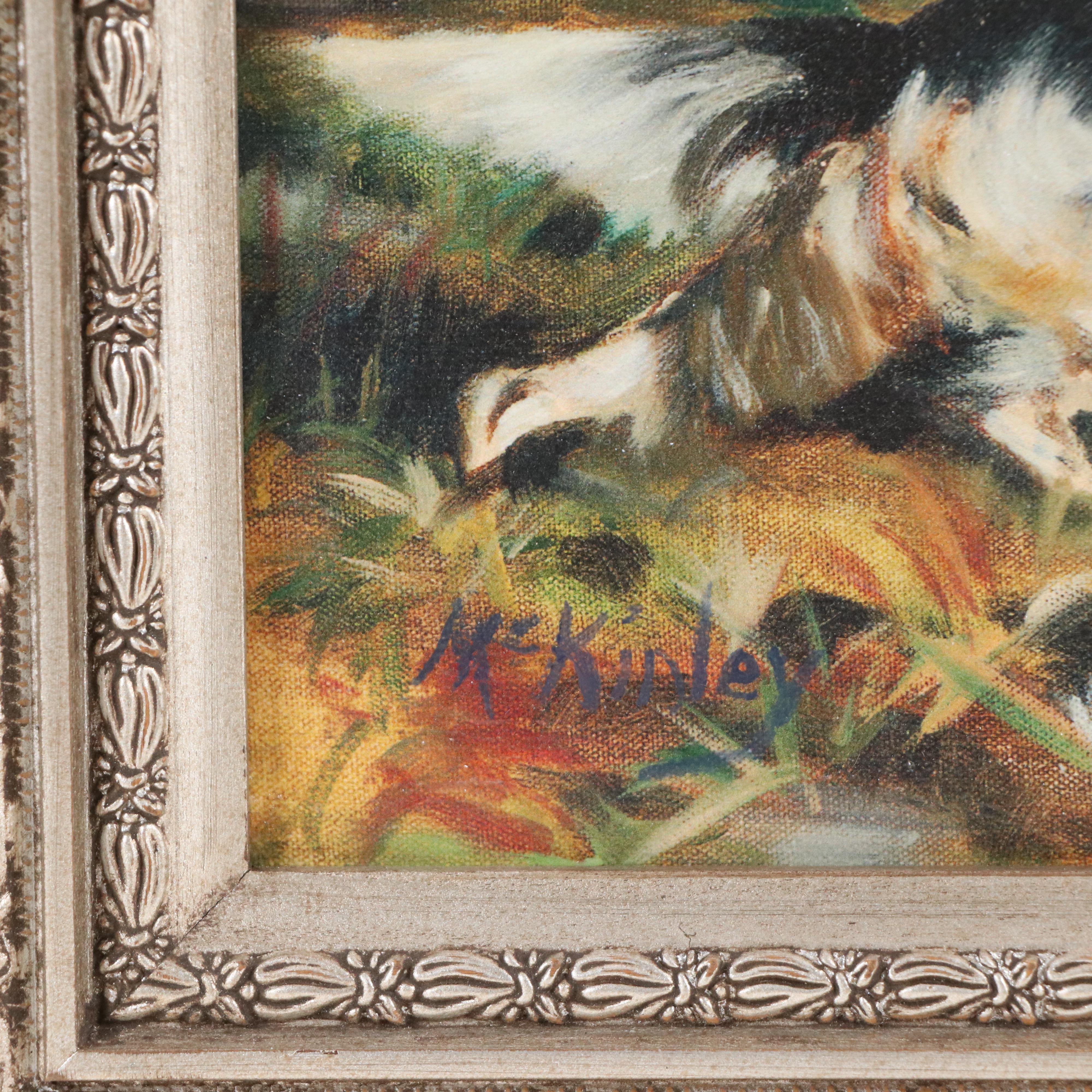 Debra McKinley Embellished Giclée of Longhaired Pointing Dog, 2003