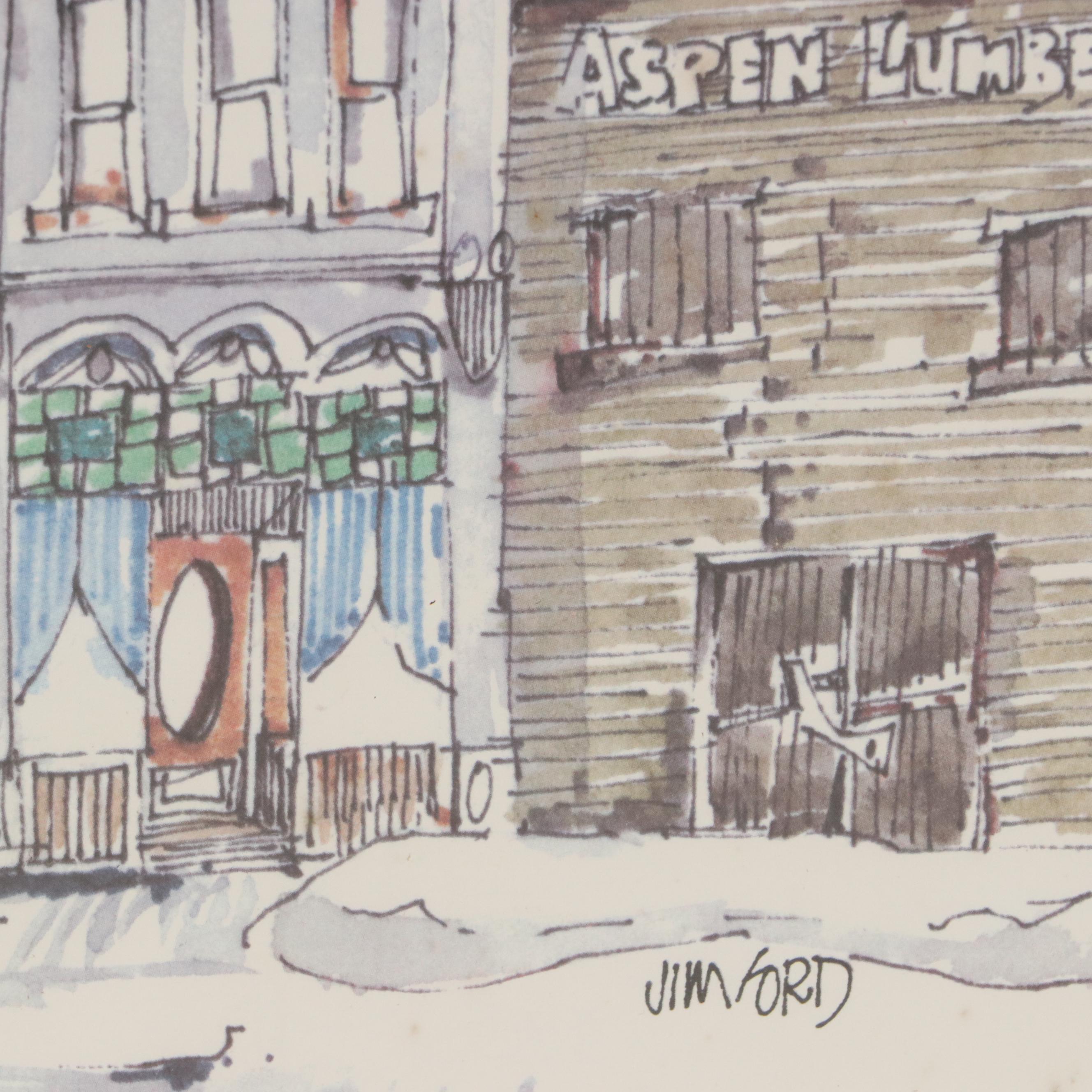 Aspen Ski Poster Designed by Jim Ford, Circa 1972