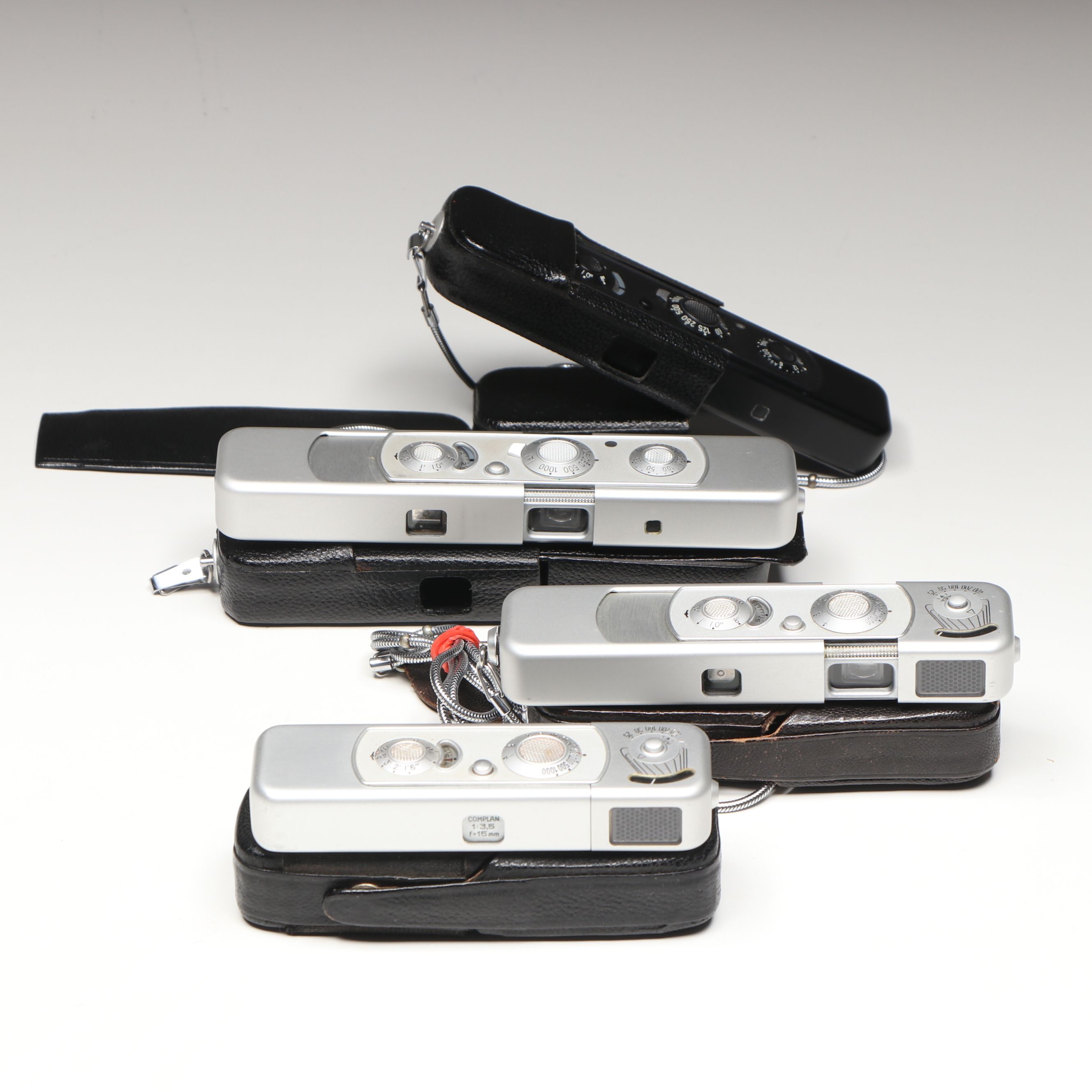 Minox Subminiature Cameras with Leather Cases