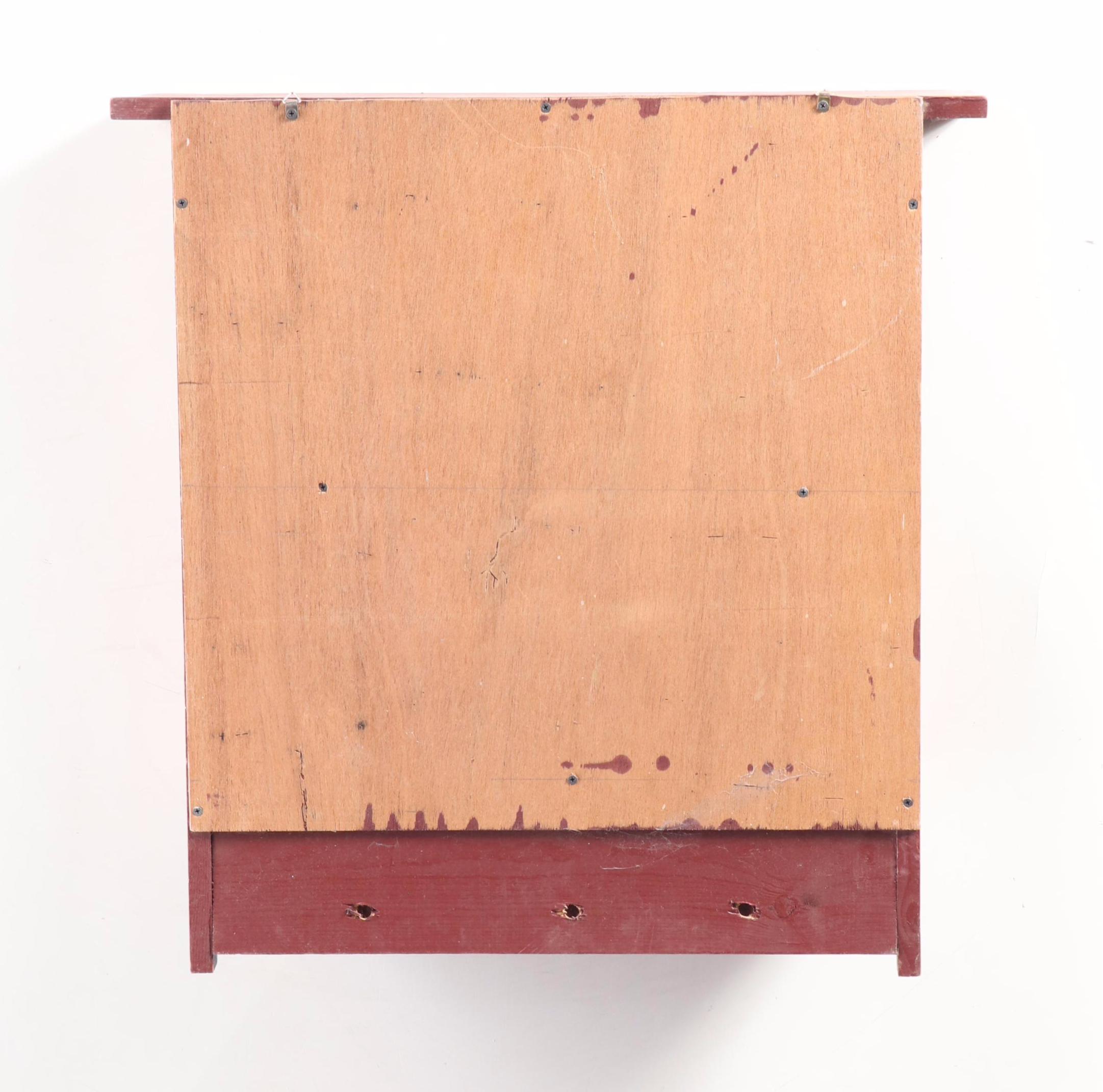 Painted Wooden Shelves with Plate Rack and Coat Hook