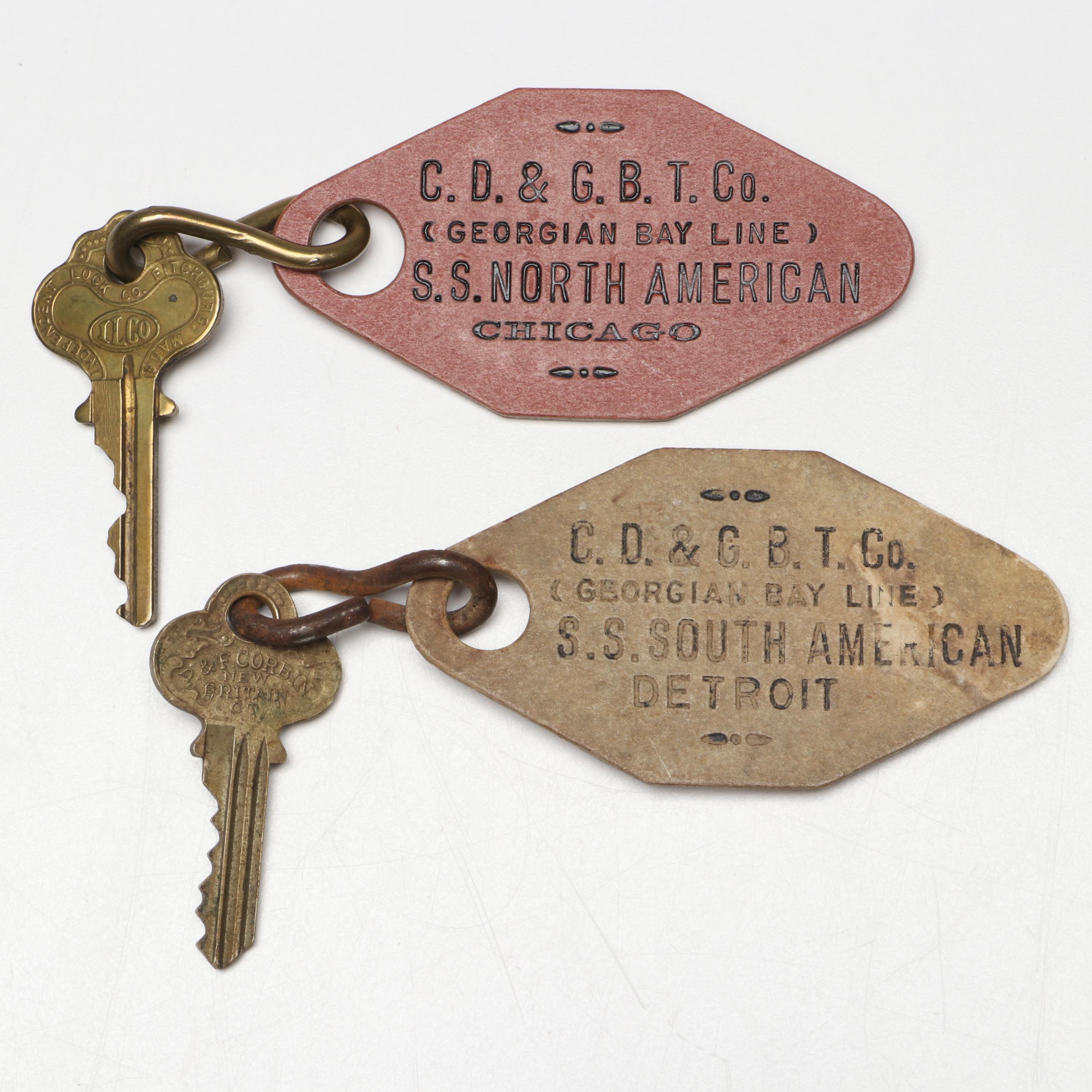 S.S. South American Menu with Postcards, Towel and More, Early to Mid-20th C.