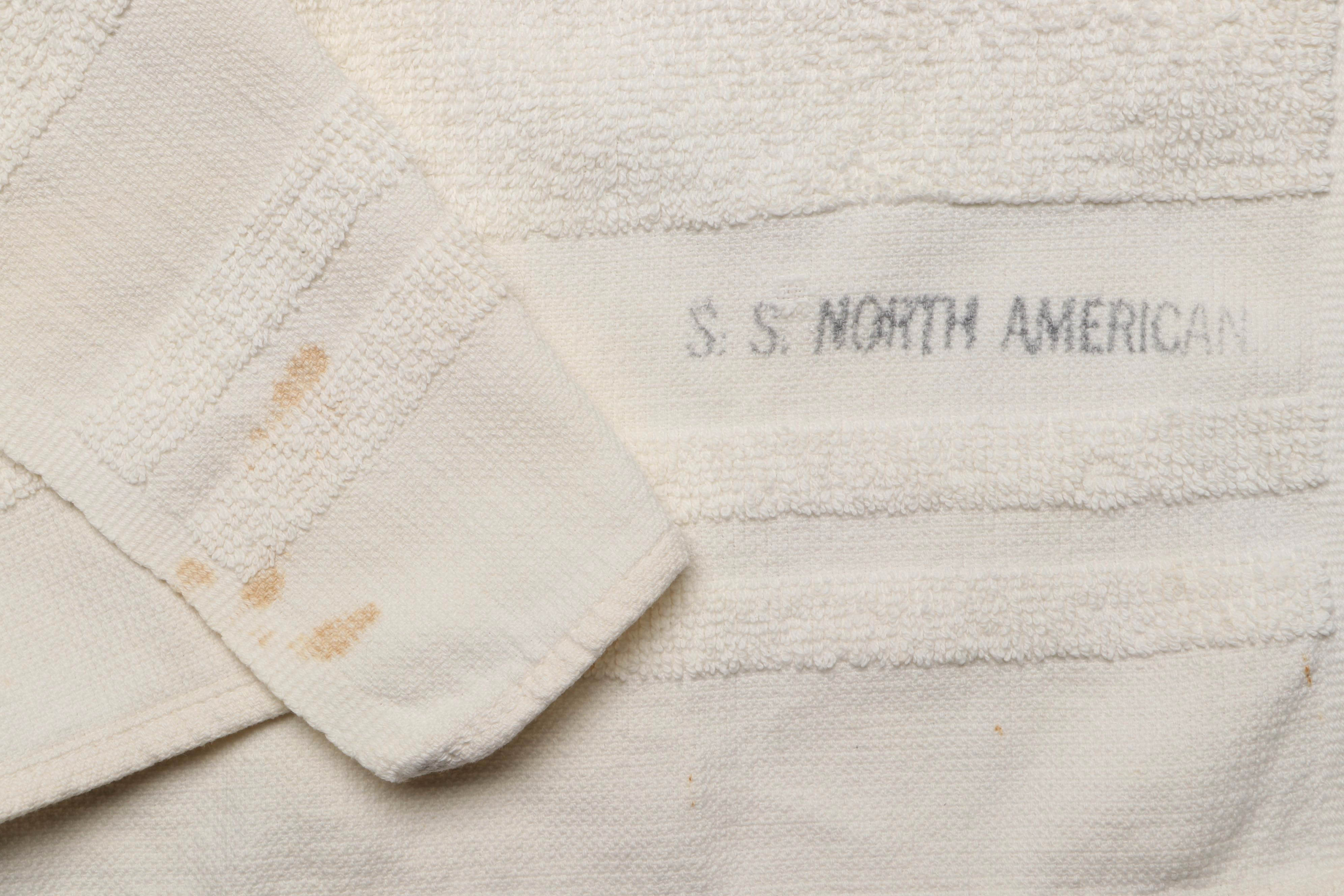 S.S. South American Menu with Postcards, Towel and More, Early to Mid-20th C.