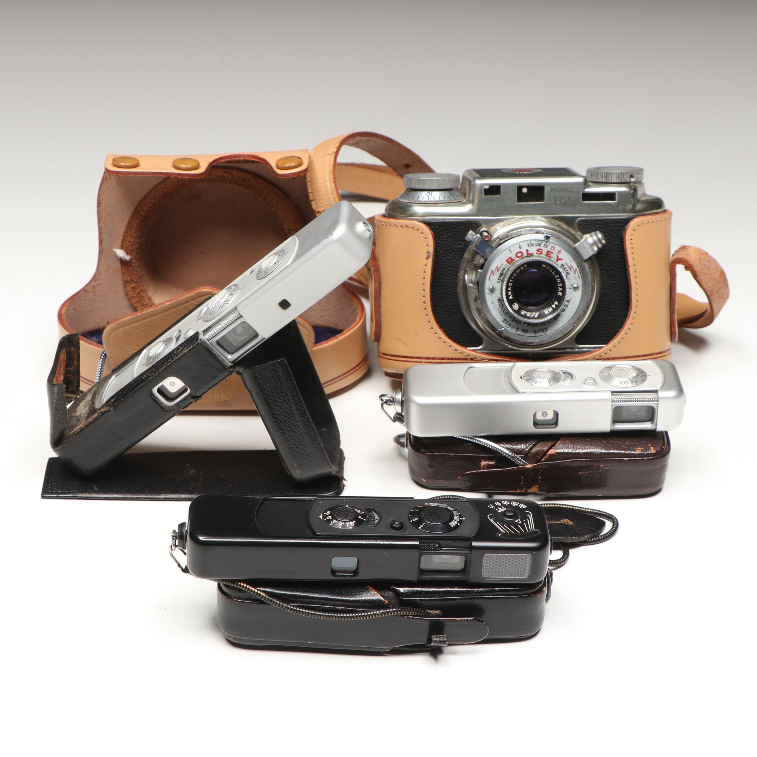 Bolsey Model B2 Camera with Minox Subminiature Cameras