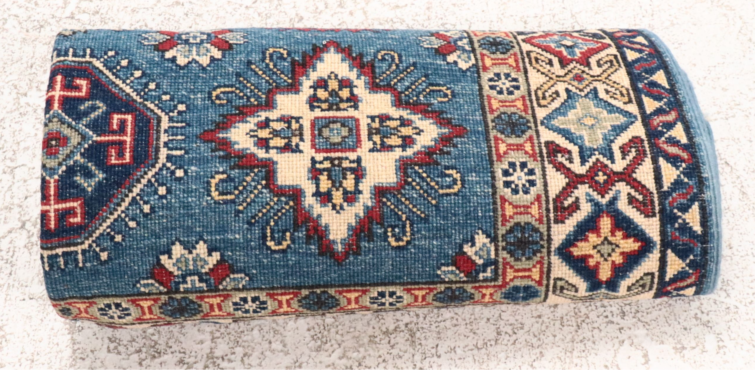 4'1 x 5'11 Hand-Knotted Pakistani Kazak Area Rug