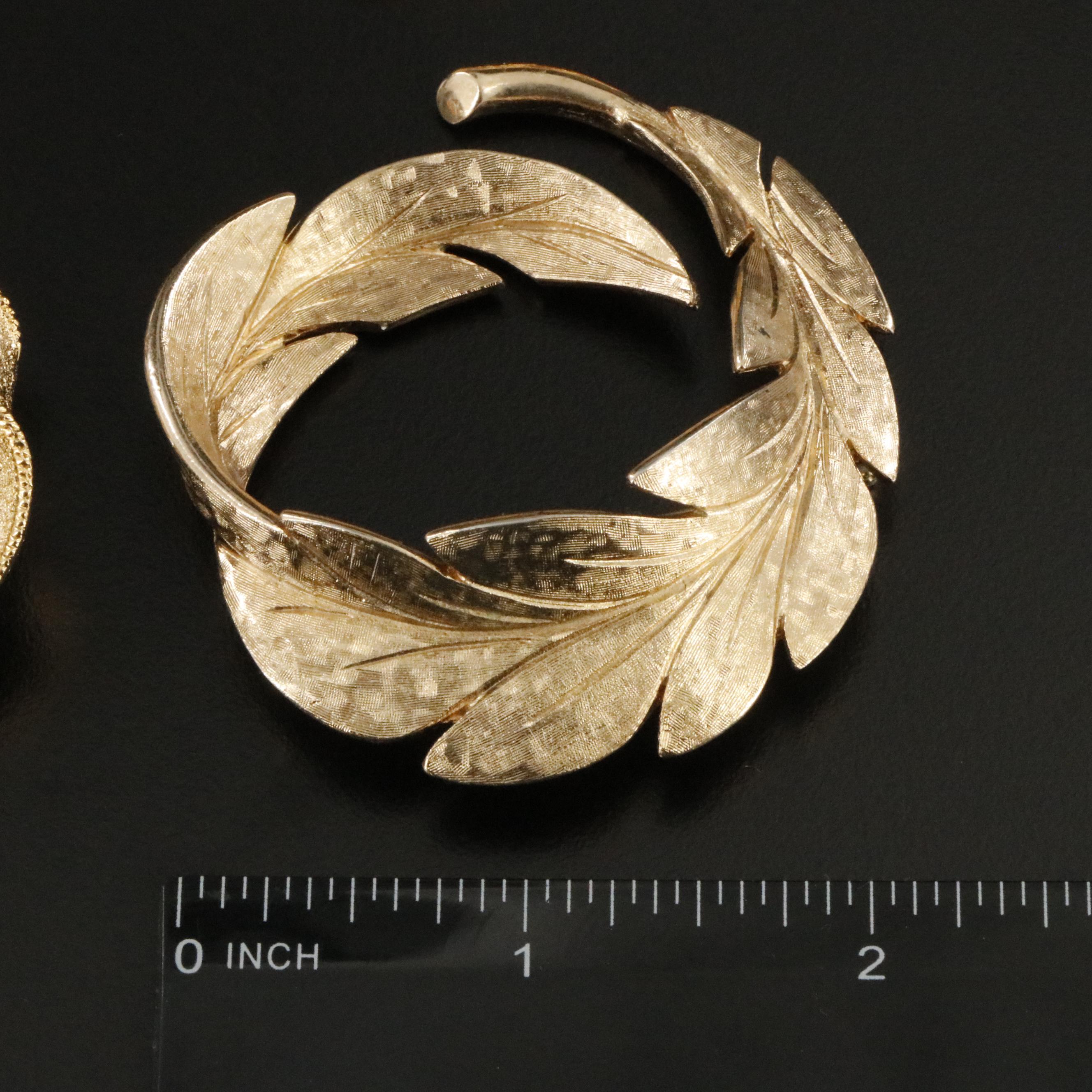 Brooch Collection Including Crown Trifari and Coro with Faux Pearl