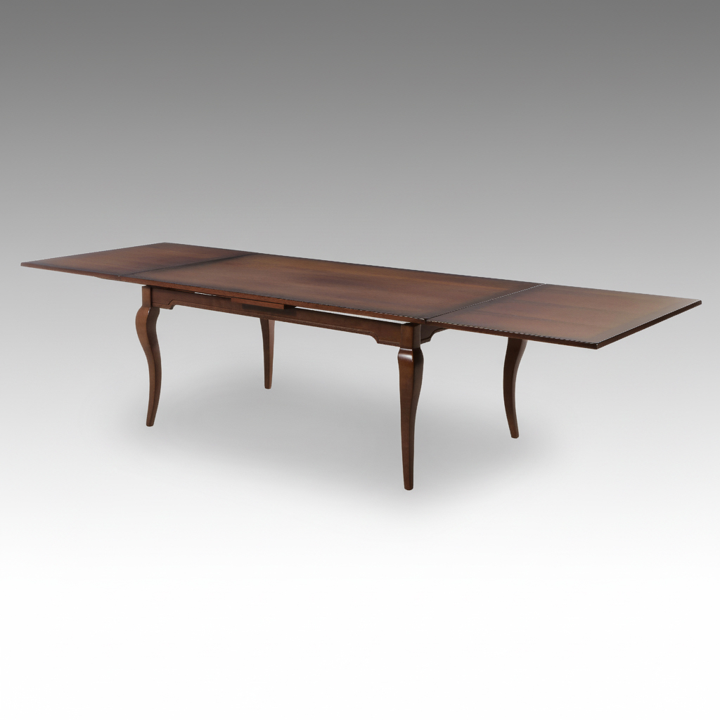 French Provincial Style Acacia Draw-Leaf Dining Table