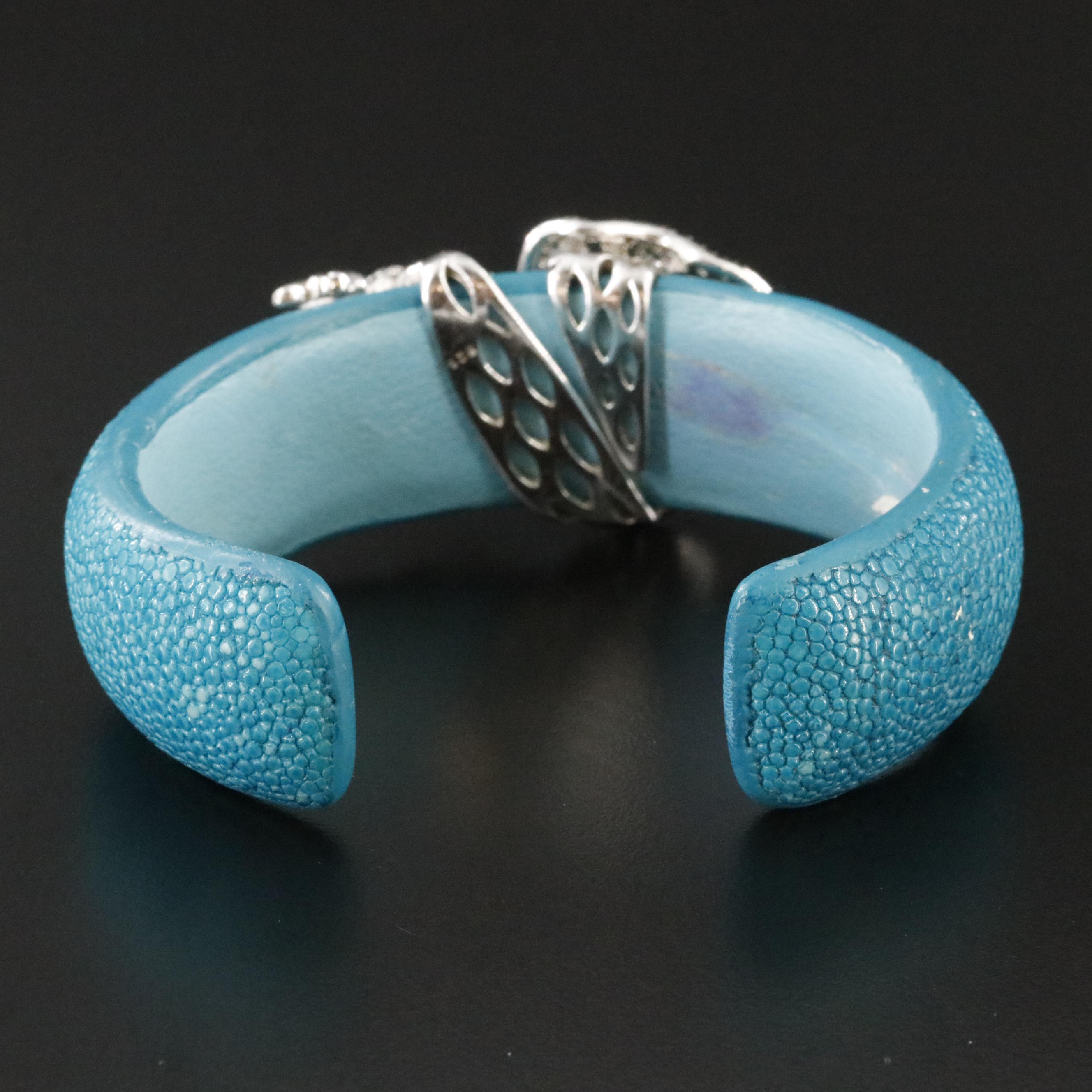 Sterling CZ Frog Cuff Bracelet