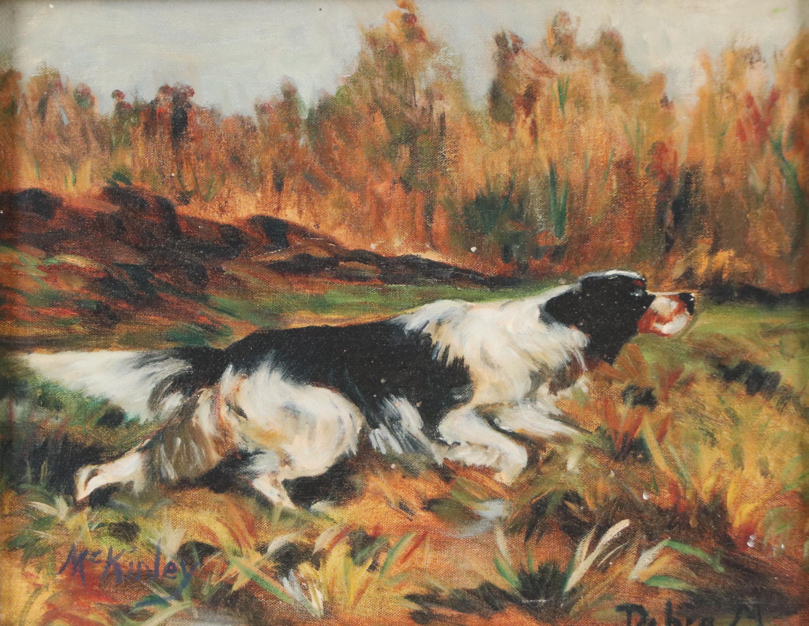 Debra McKinley Embellished Giclée of Longhaired Pointing Dog, 2003