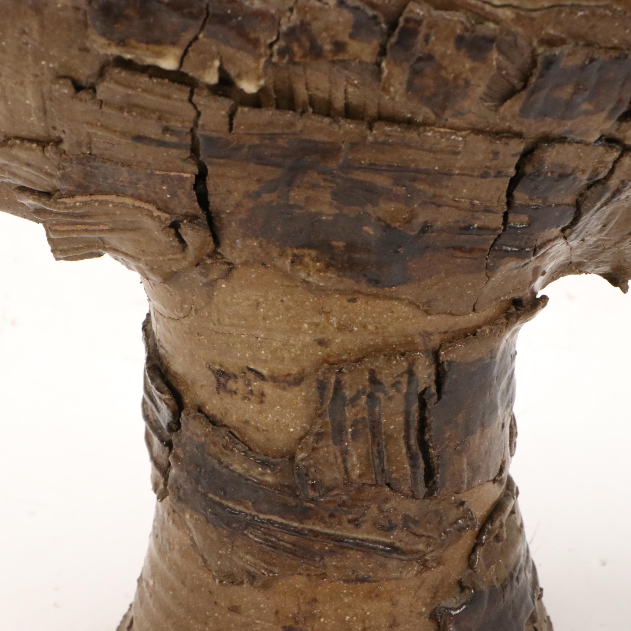 Glazed Ceramic Wheel Thrown and Slab Bulbous Vase