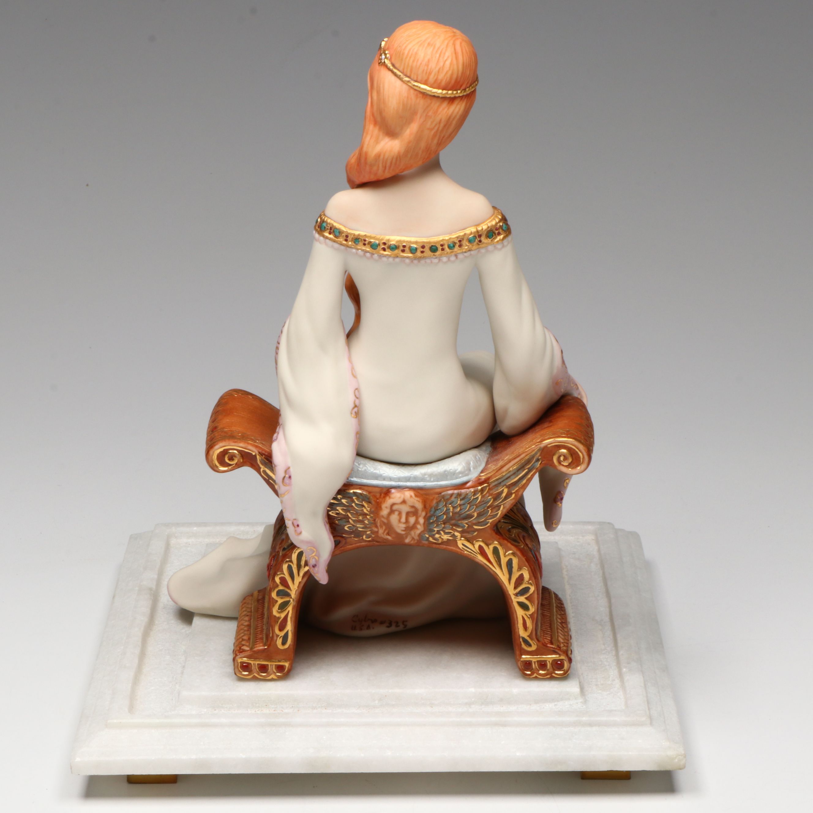 Cybis "Queen Guinevere" Porcelain Figure in Glass Display Case