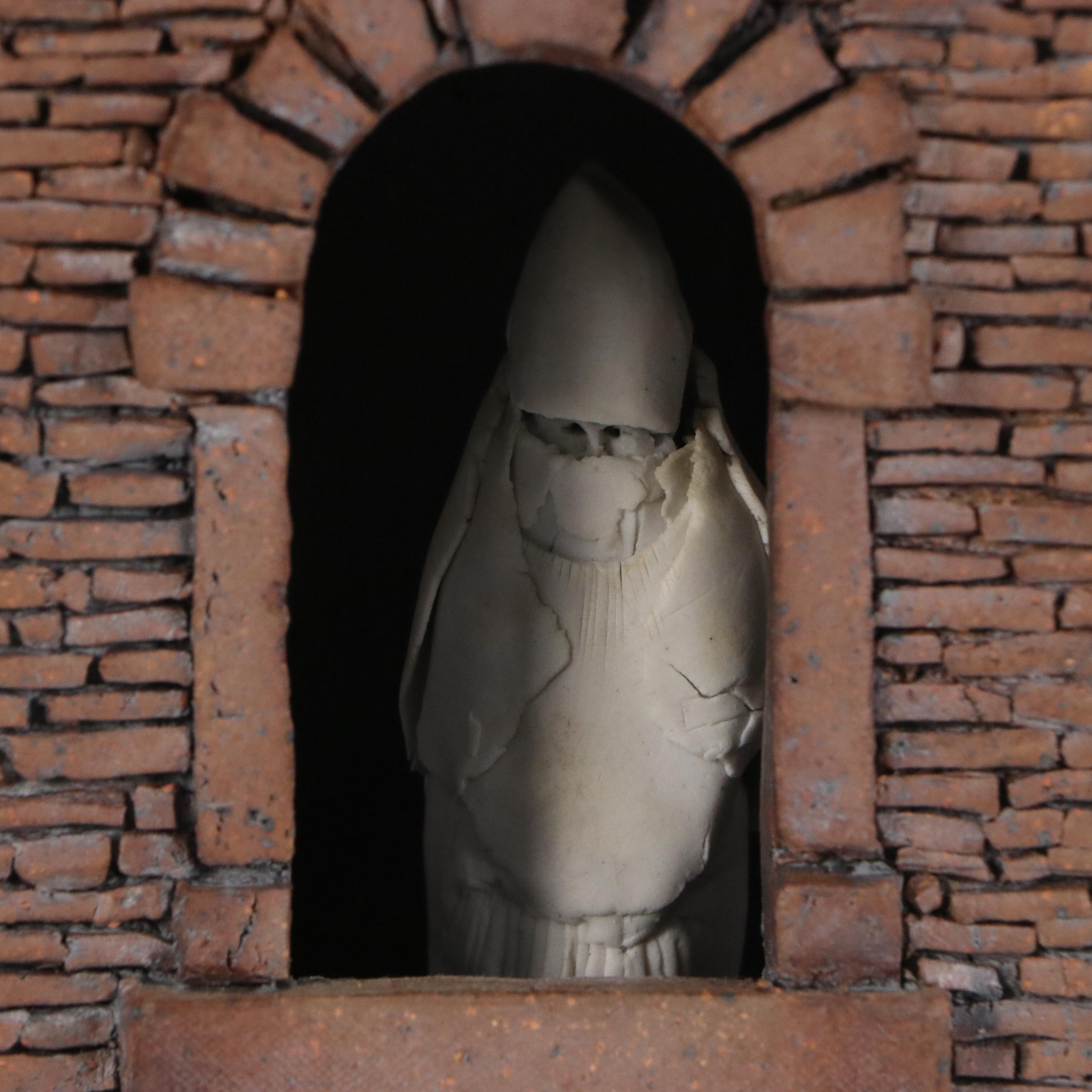 Gerald Gladwin Boyce Ceramic Tower with Bishops Sculpture, 1990