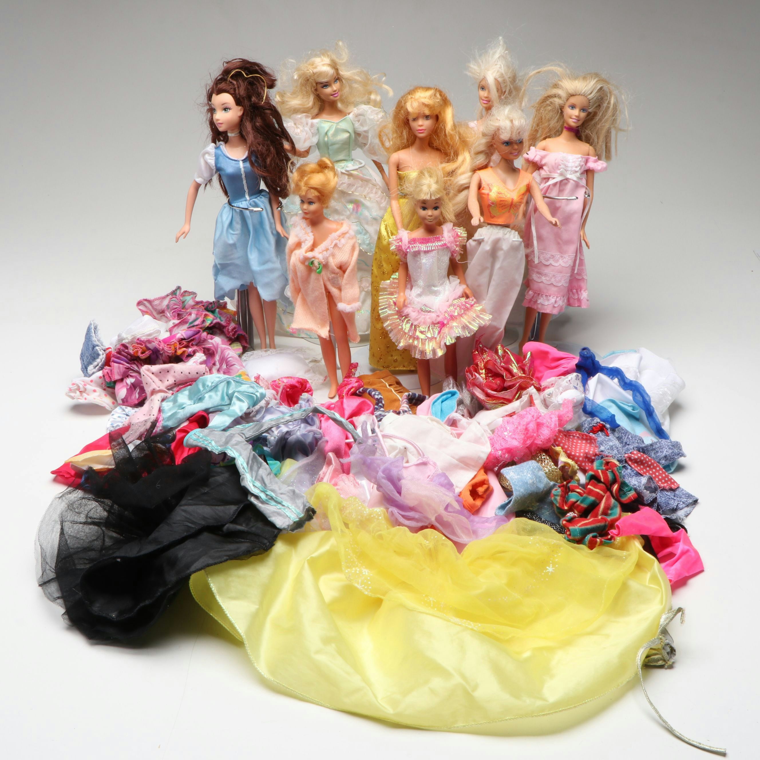 Mattel Barbie and Other Dolls with Clothing & Other Fabric Accessories