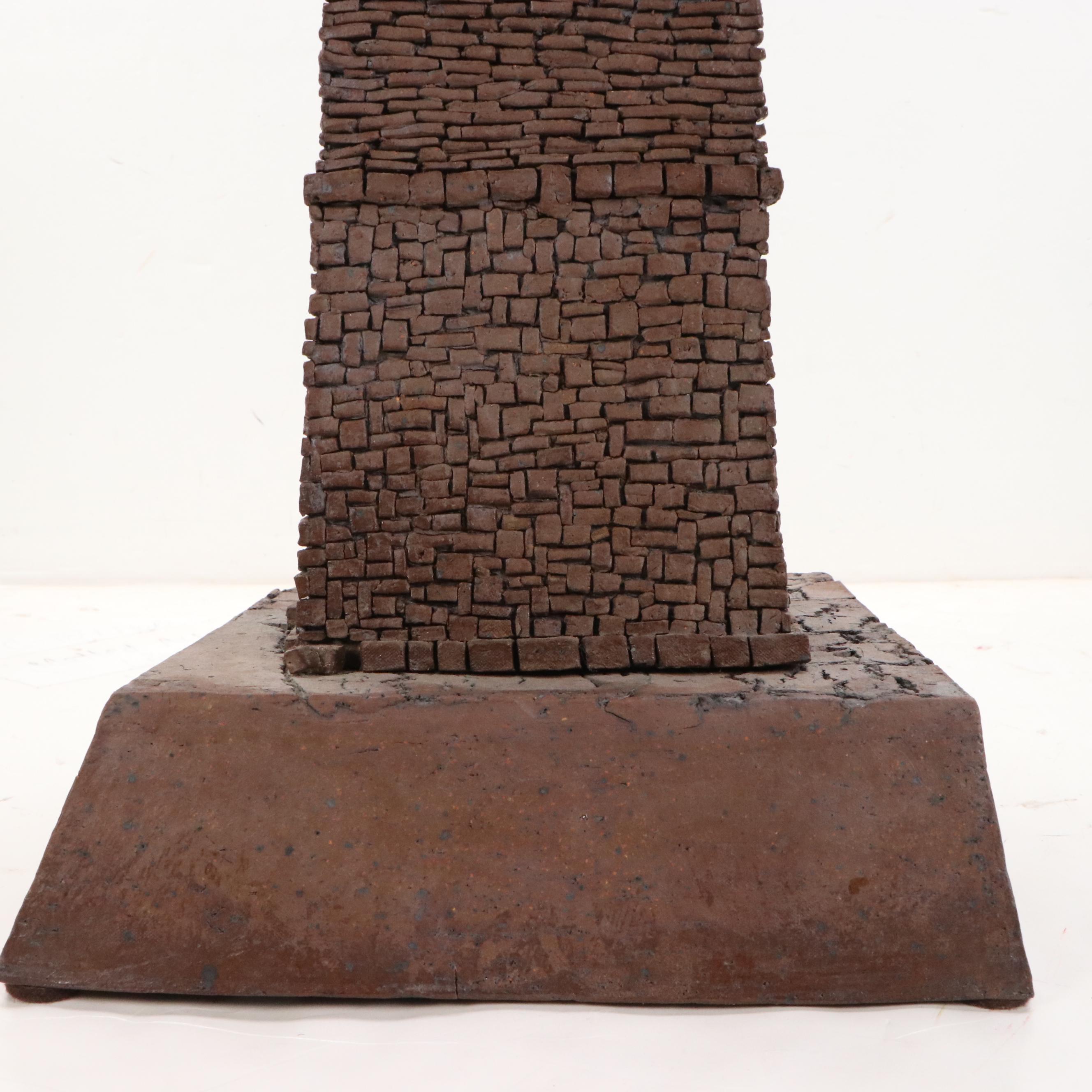 Gerald Gladwin Boyce Ceramic Tower with Bishops Sculpture, 1990