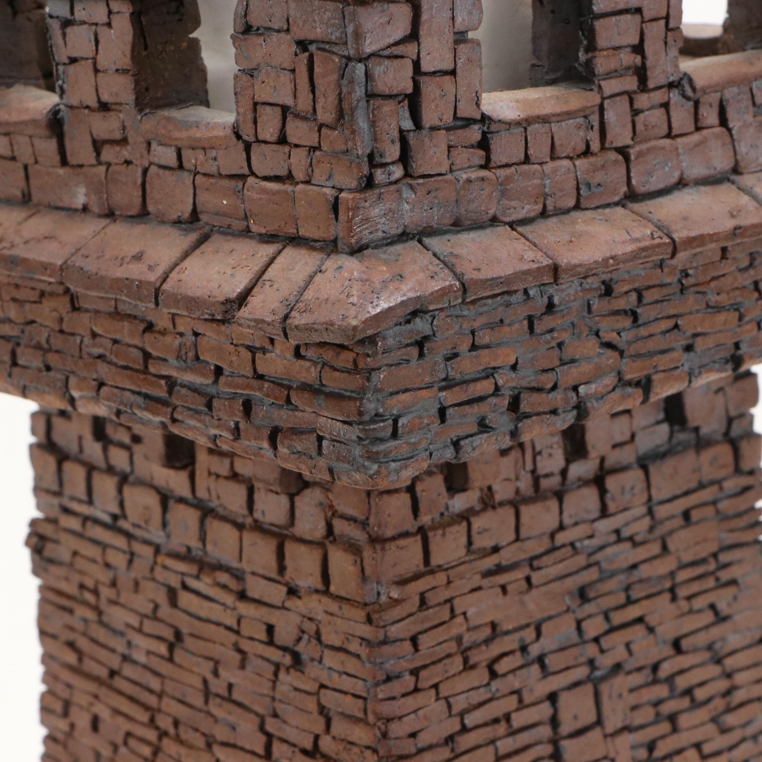 Gerald Gladwin Boyce Ceramic Tower with Bishops Sculpture, 1990