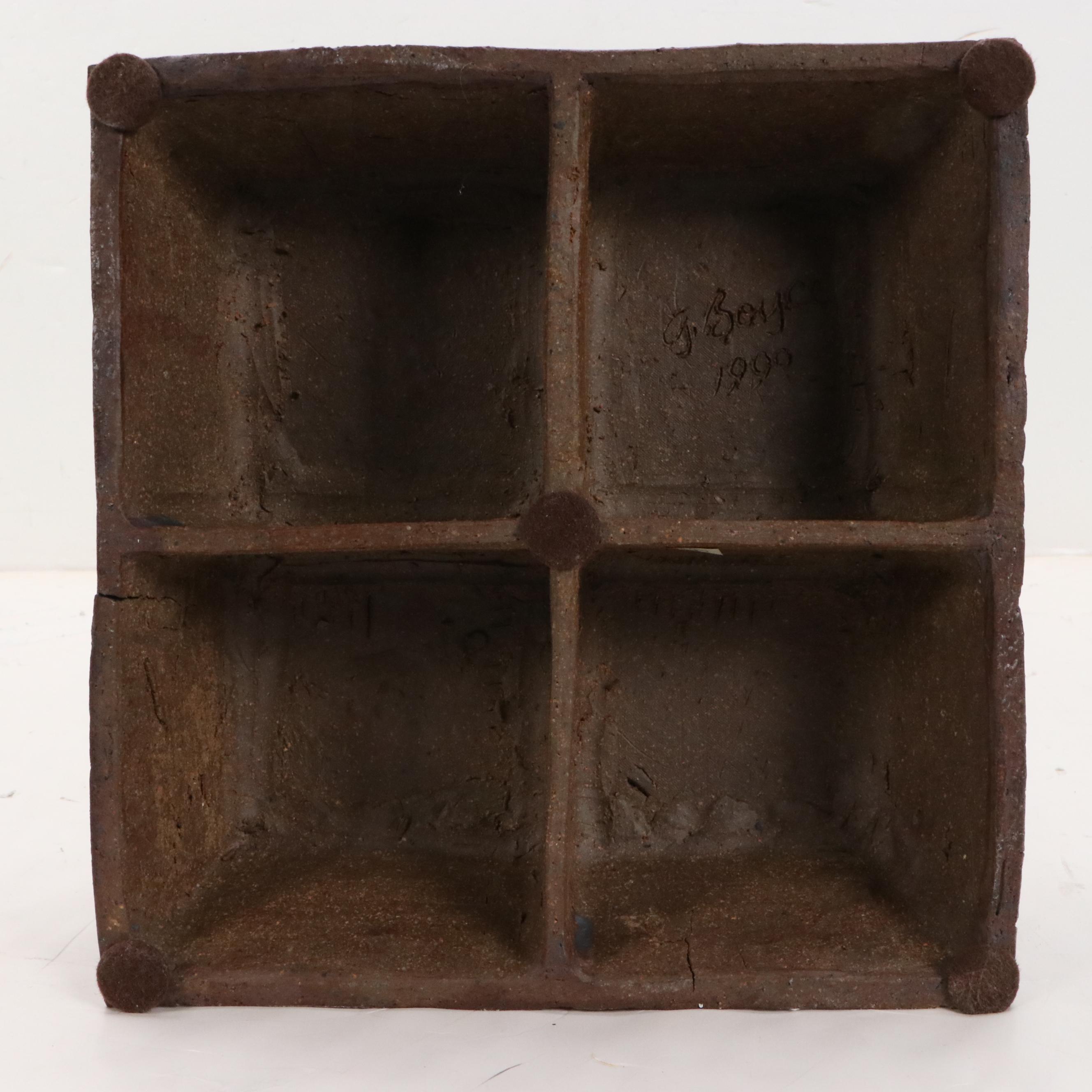 Gerald Gladwin Boyce Ceramic Tower with Bishops Sculpture, 1990