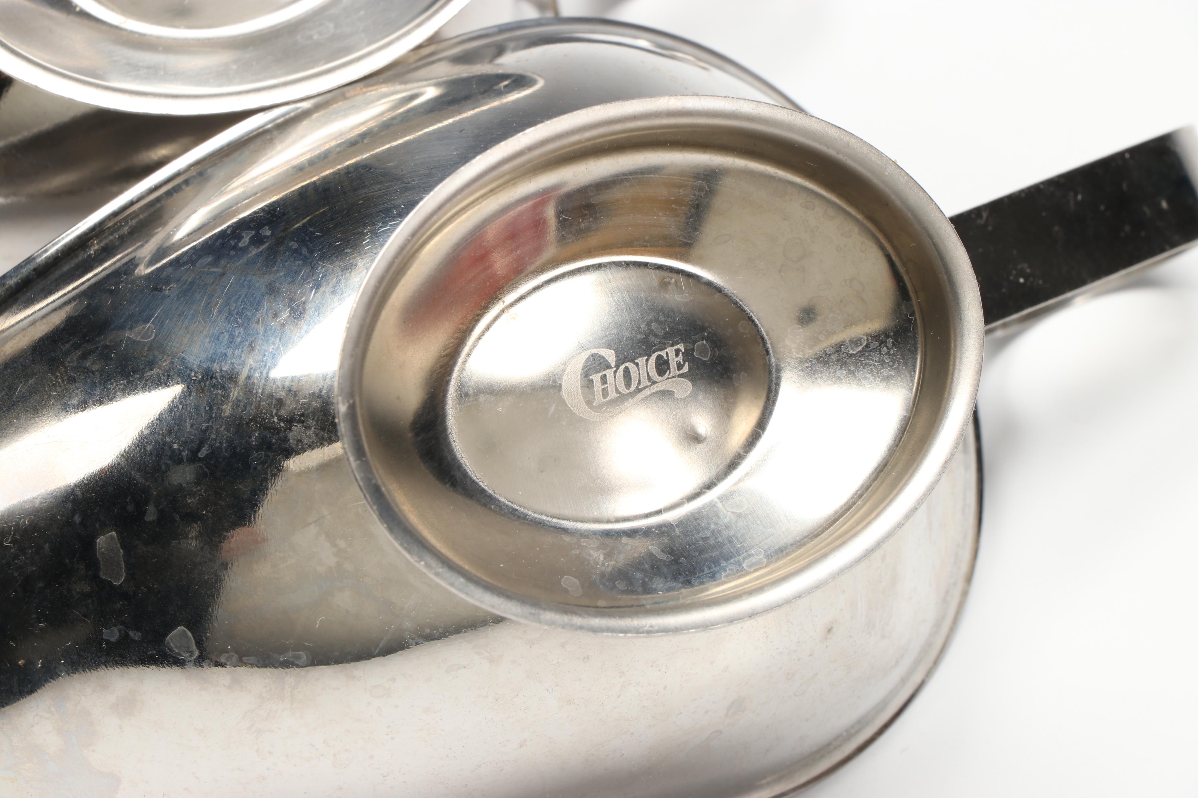 Choice Stainless Steel Sauce Boats with "Love Brunch" Cookbook