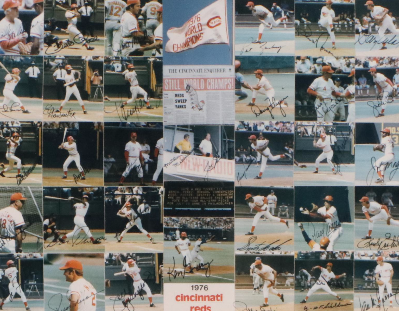1975 and 1976 Cincinnati Reds Facsimile Signed Team Collages