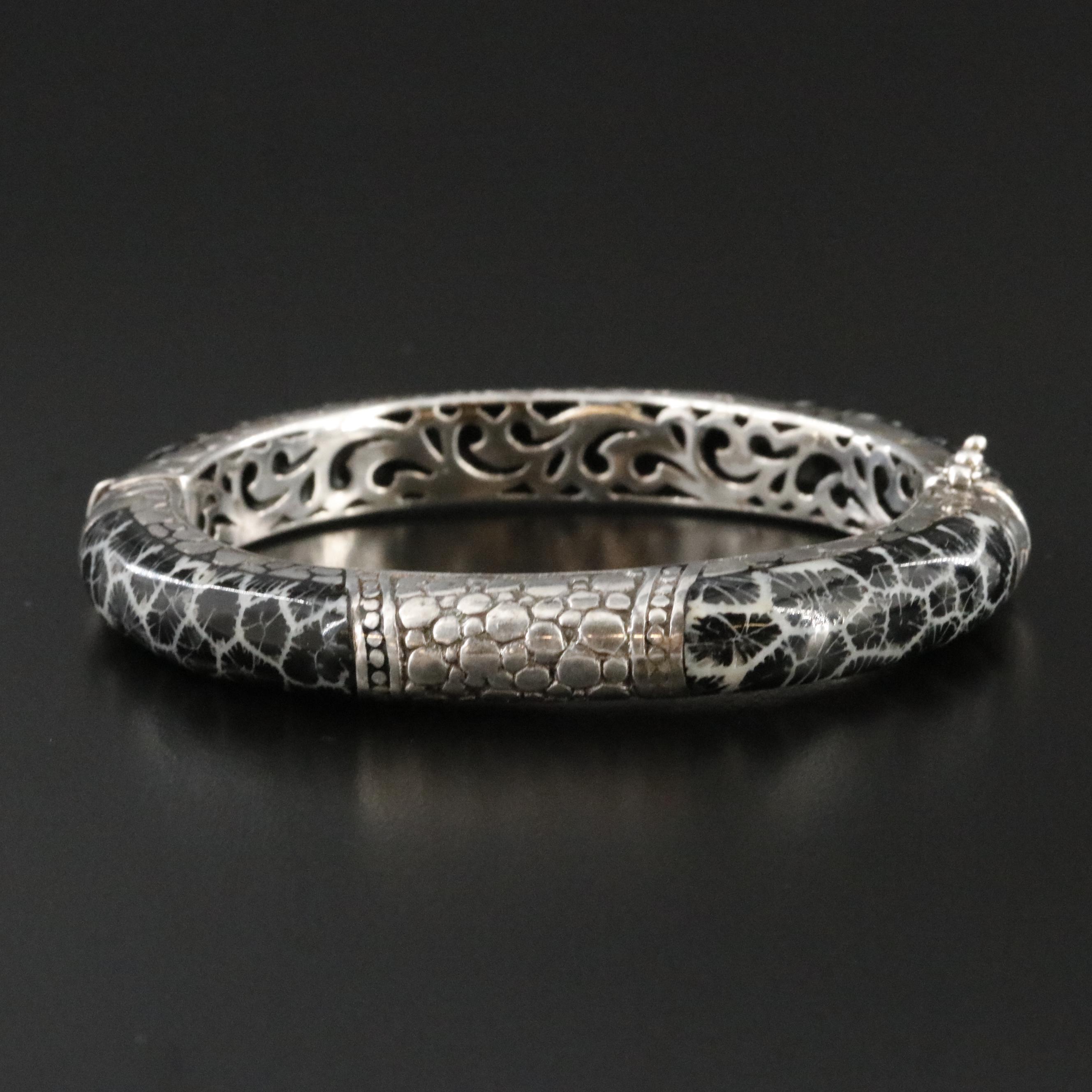 Sarda Sterling Fossilized Coral Cobblestone Bracelet