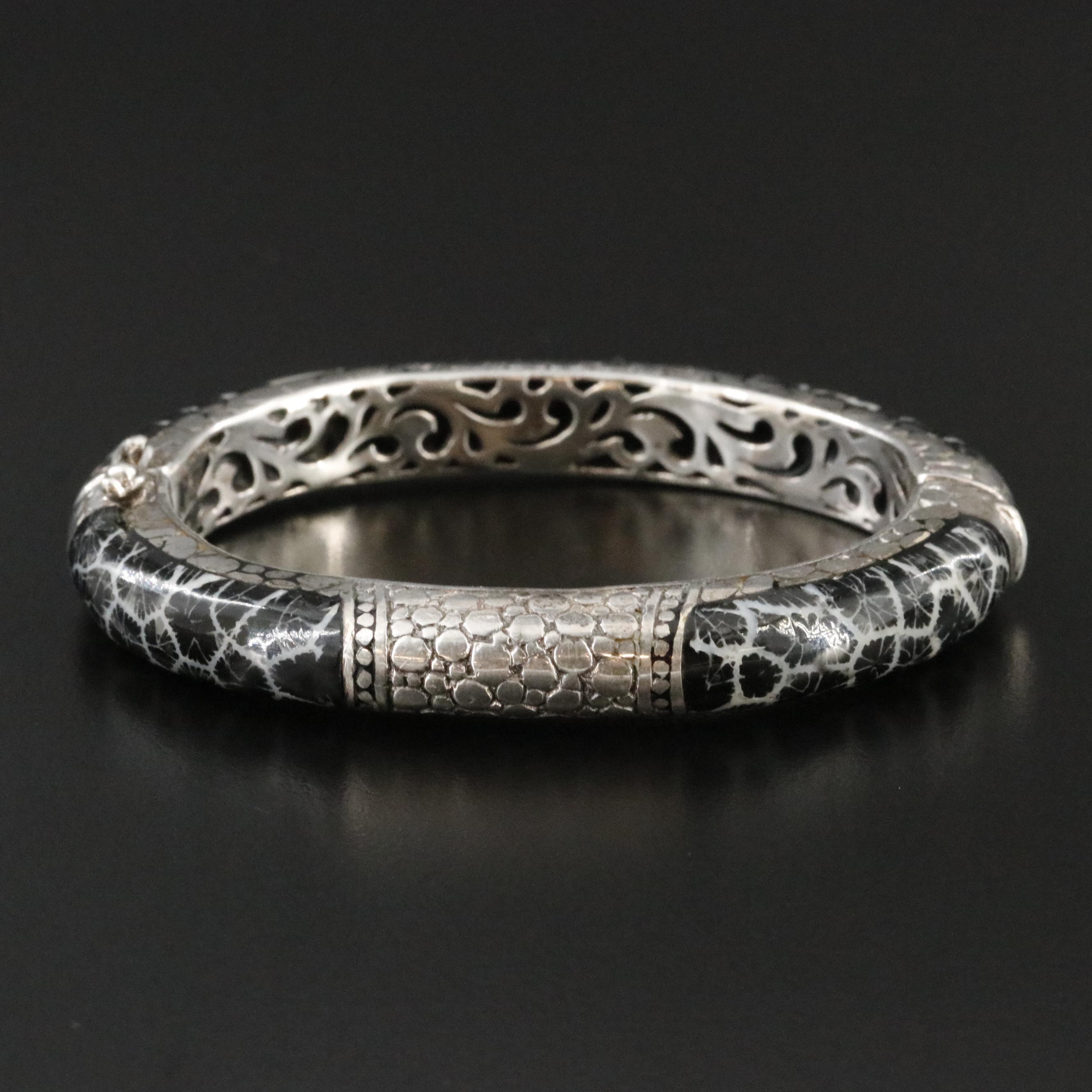 Sarda Sterling Fossilized Coral Cobblestone Bracelet