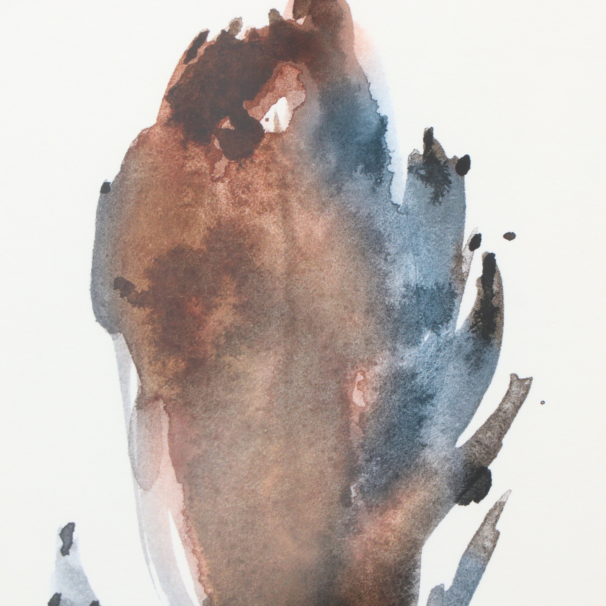 Pair of Modernist Style Giclées of Feathers in Frames