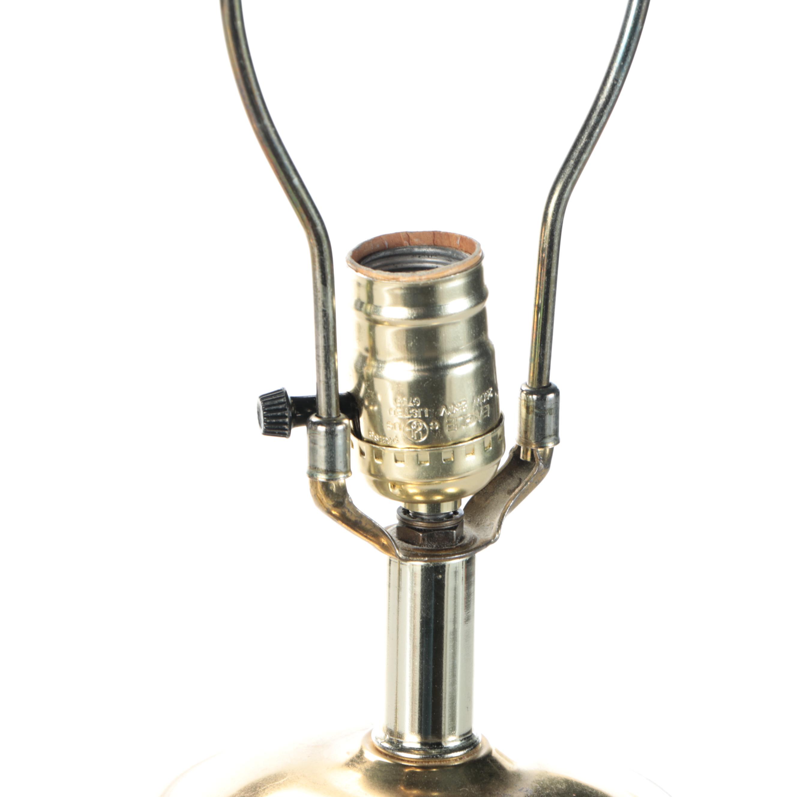 Two Brass Urn Table Lamps