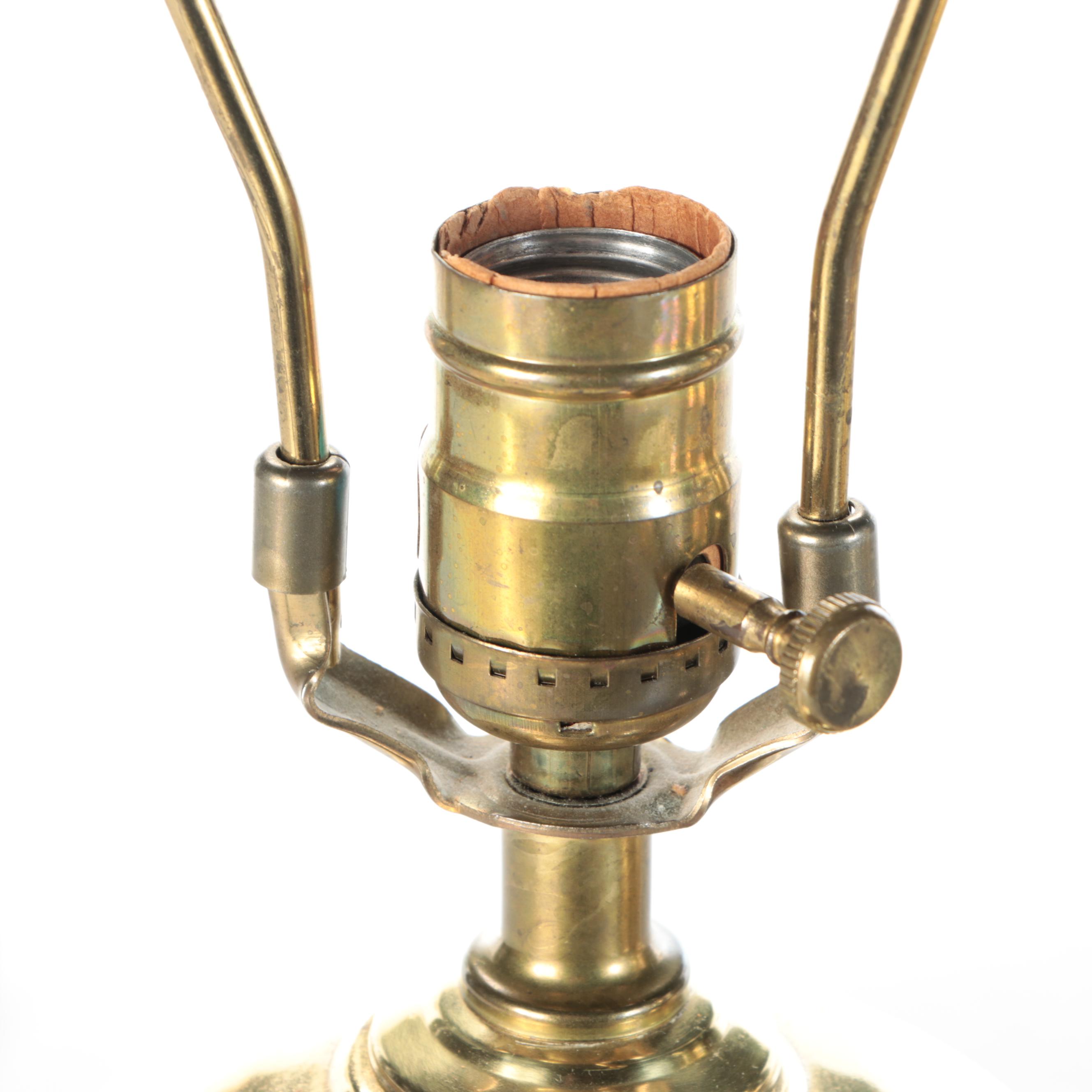 Two Brass Urn Table Lamps