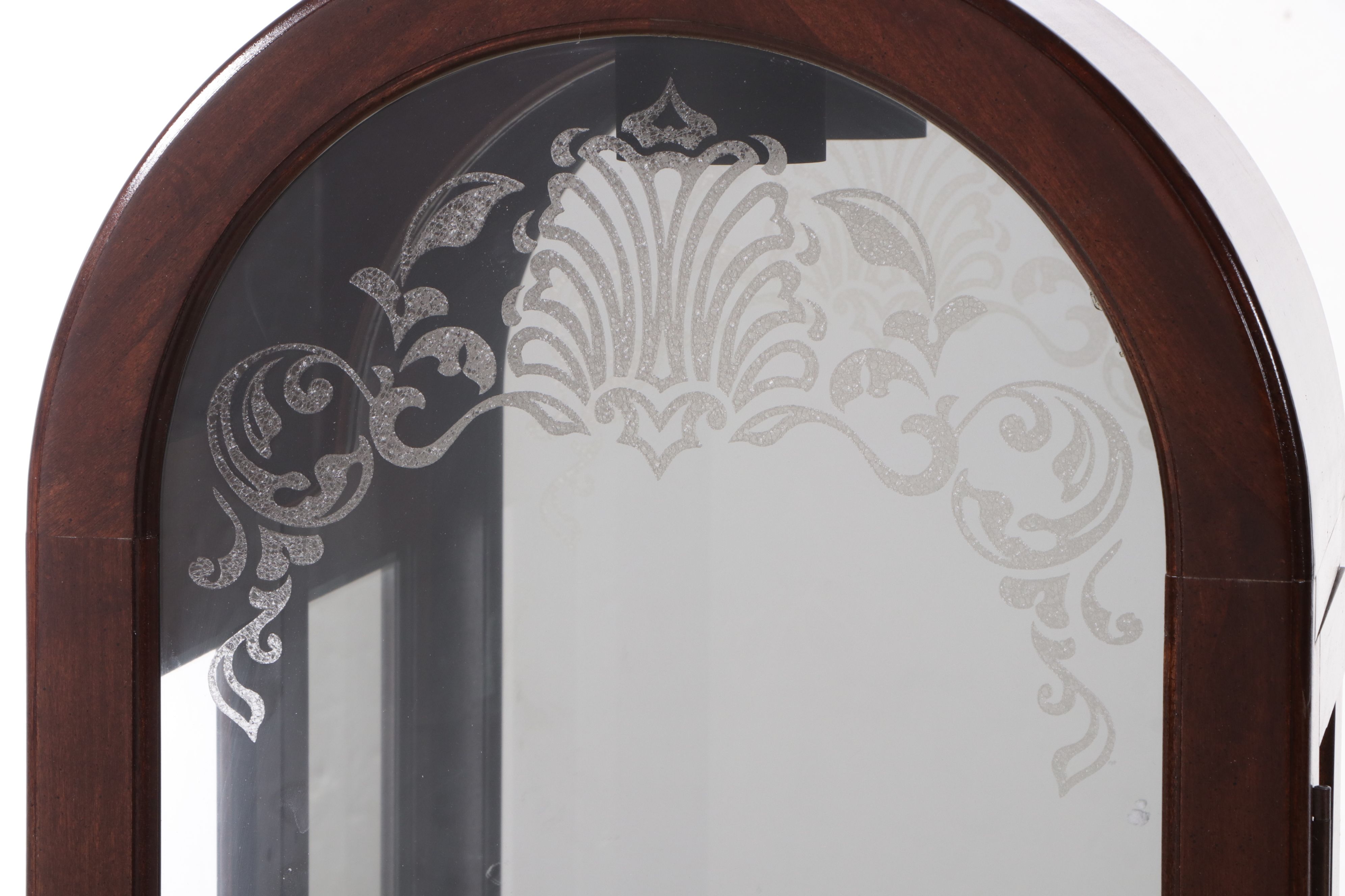 Walnut Finish Glass Front Display Cabinets