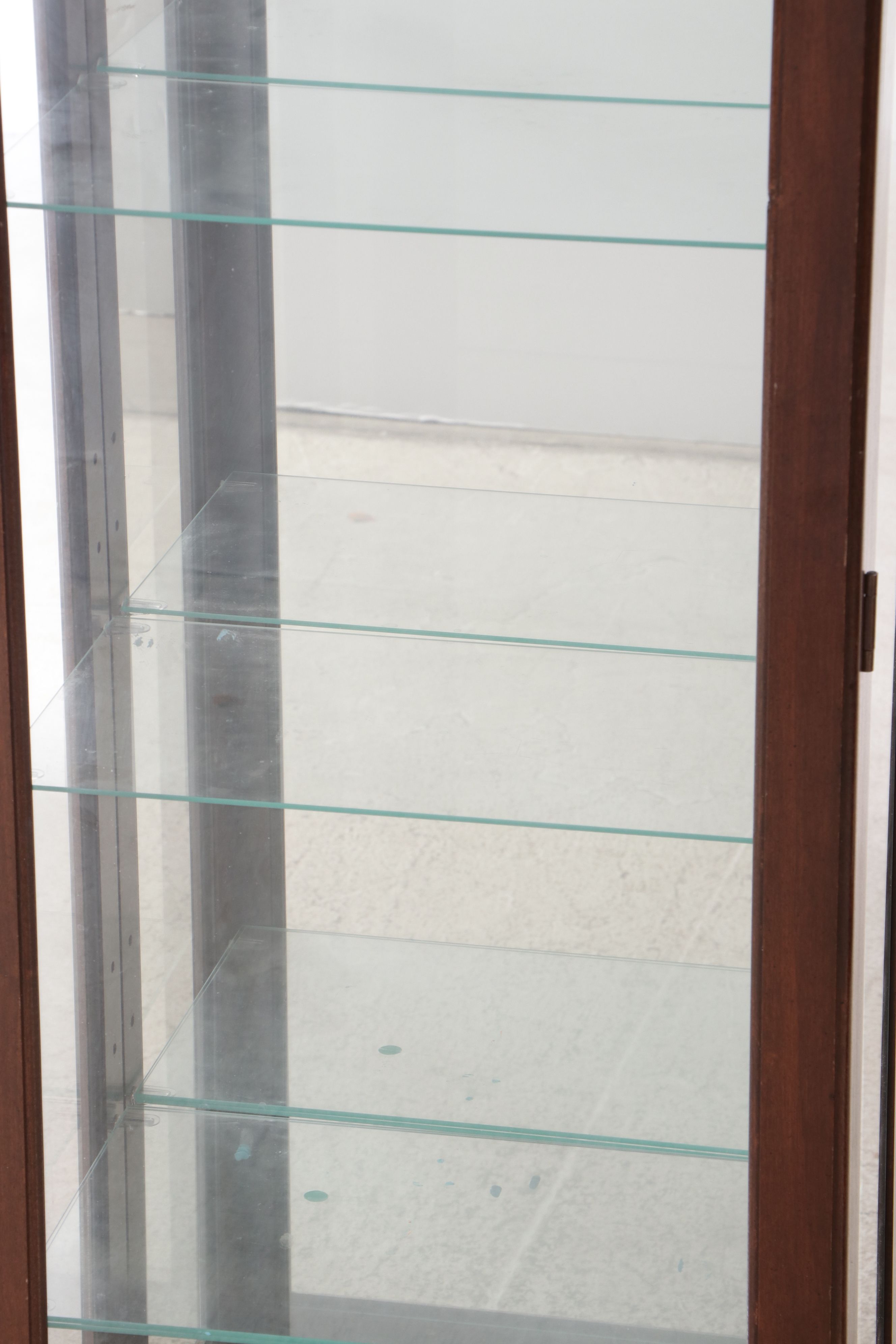 Walnut Finish Glass Front Display Cabinets