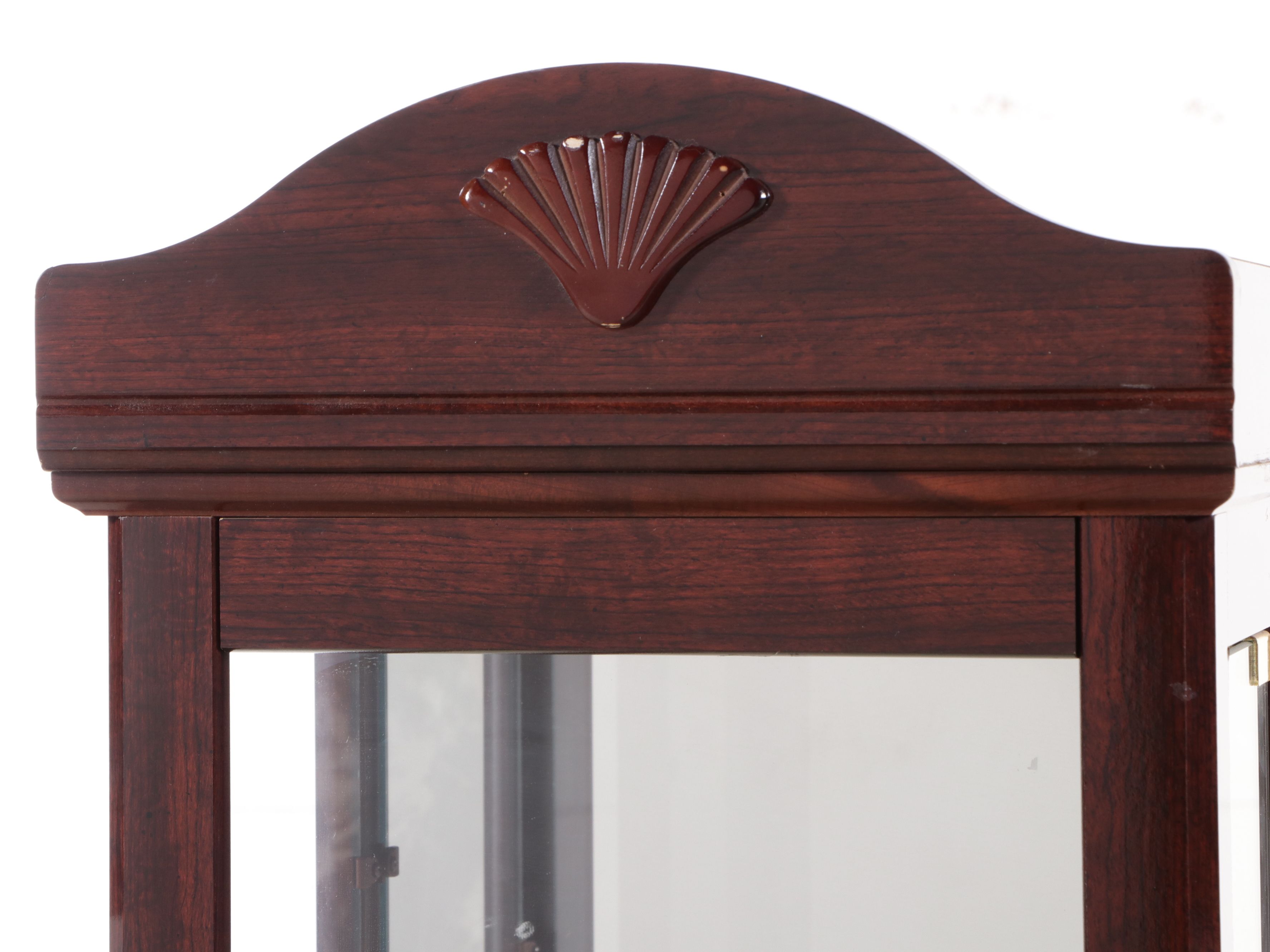 Walnut Finish Glass Front Display Cabinets