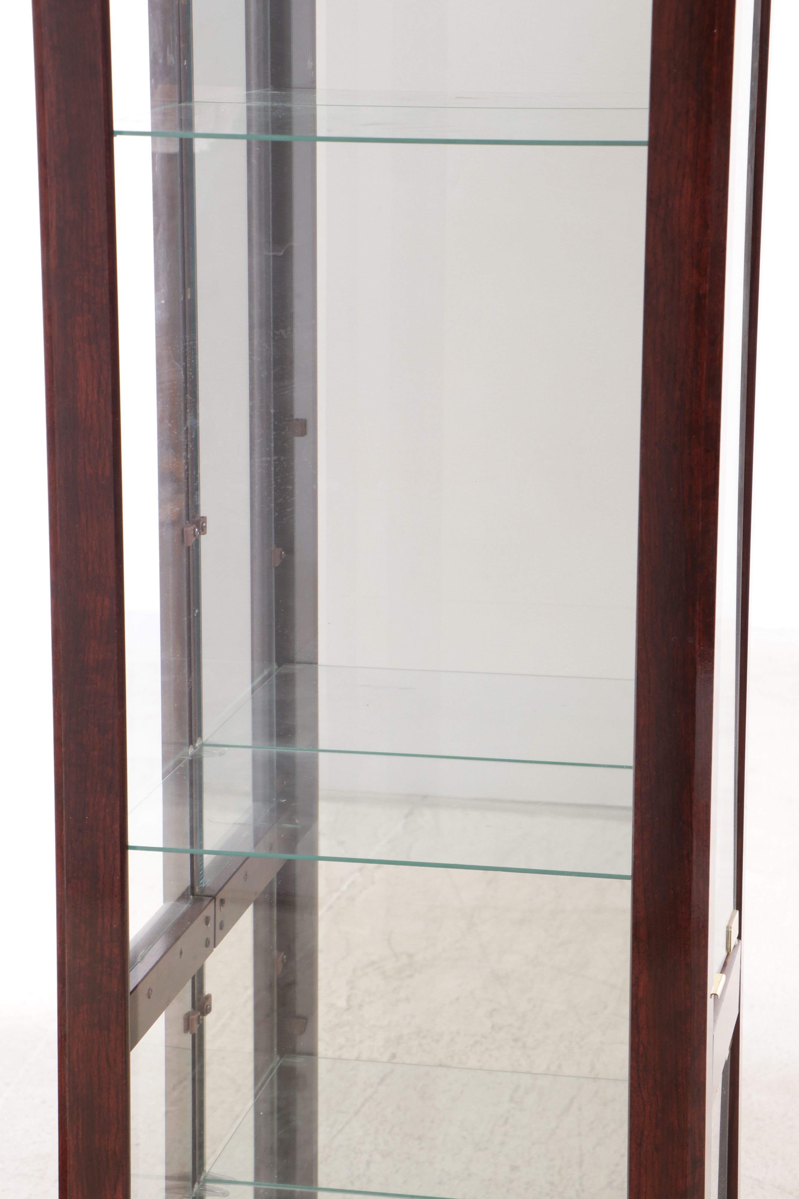 Walnut Finish Glass Front Display Cabinets