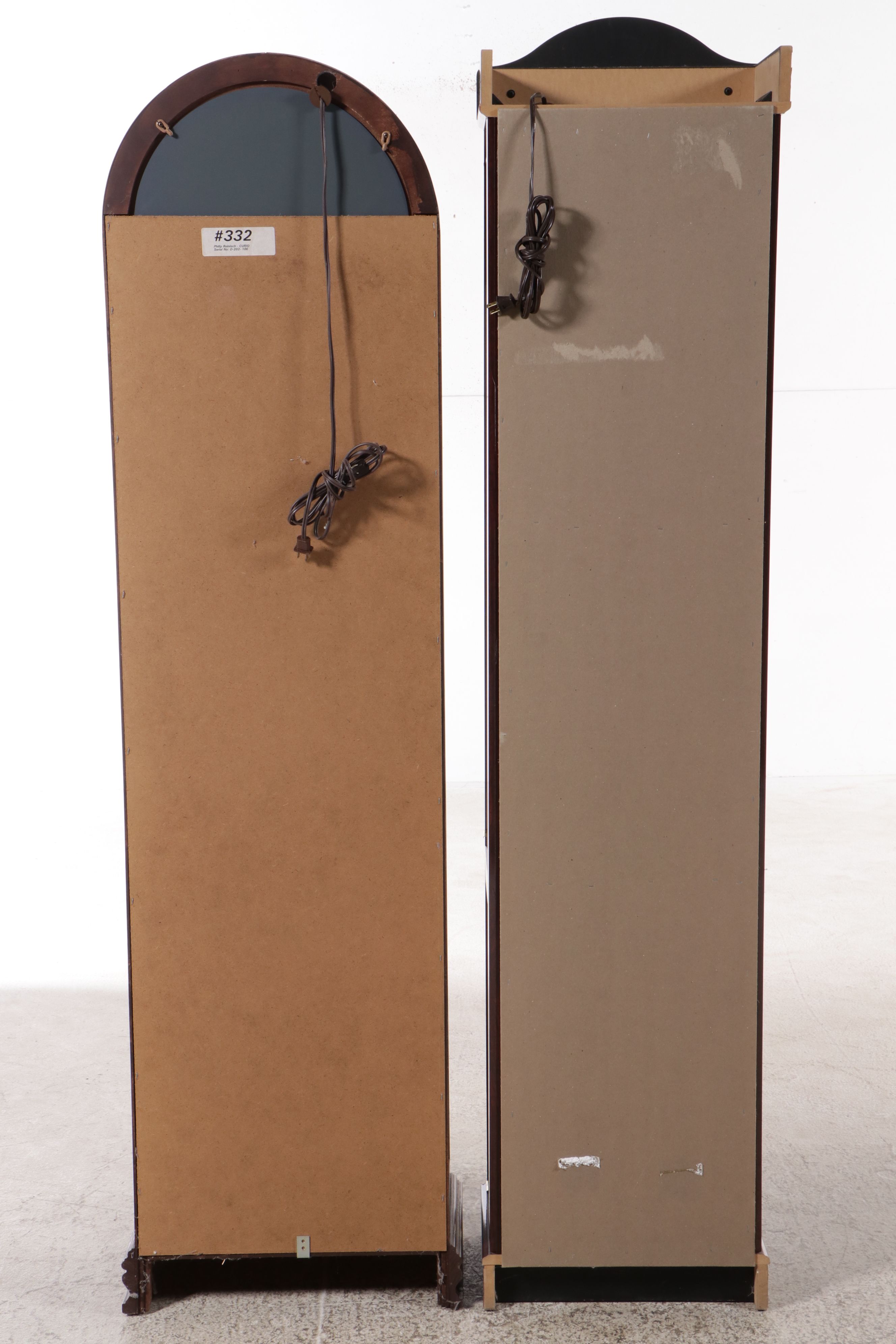 Walnut Finish Glass Front Display Cabinets