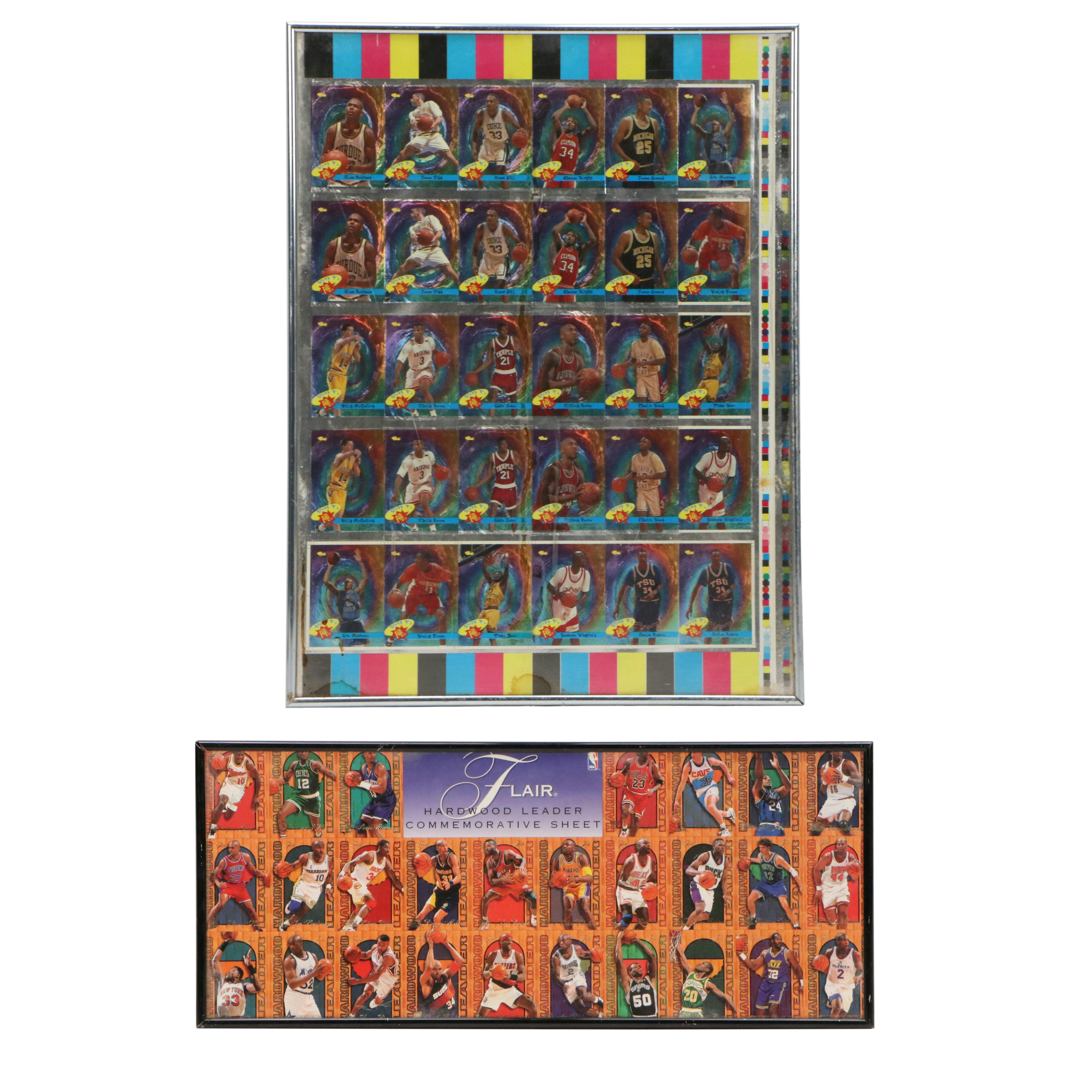 Flair and Classic Basketball Card Displays with Michael Jordan, 1990s