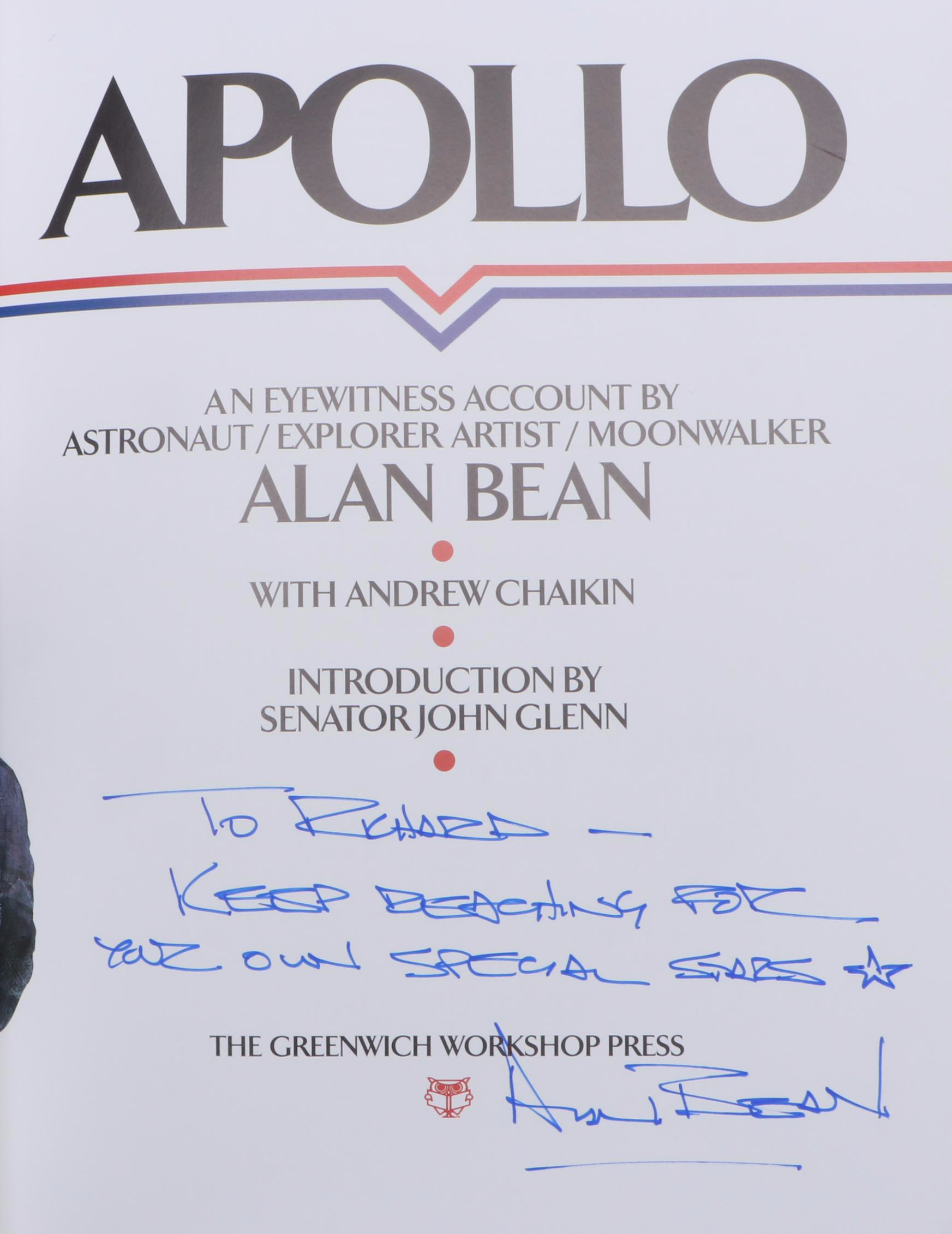 Signed First Printing "Apollo: An Eyewitness Account" by Alan Bean, 1998
