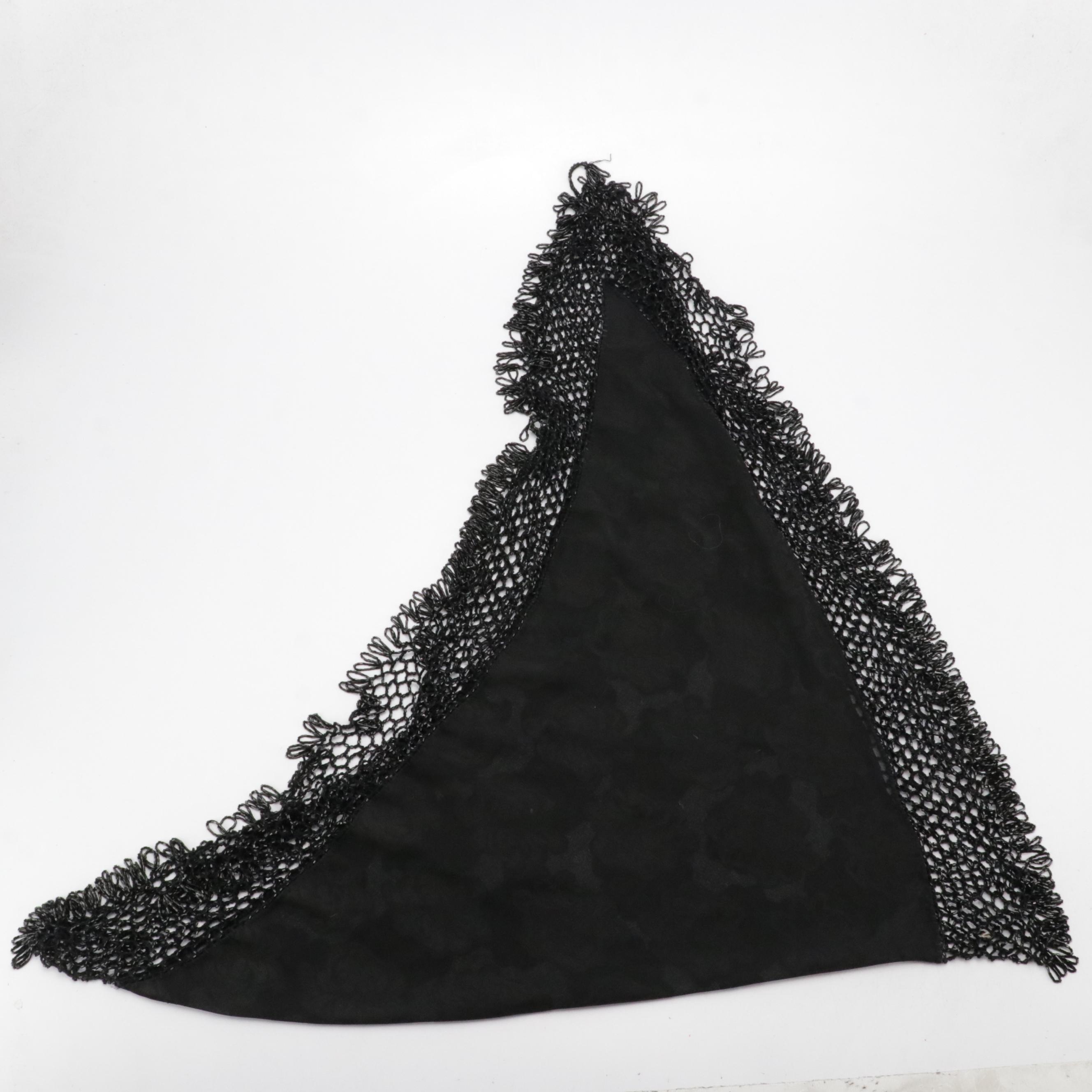 Black and Red Fringe Beaded Shawl Scarves