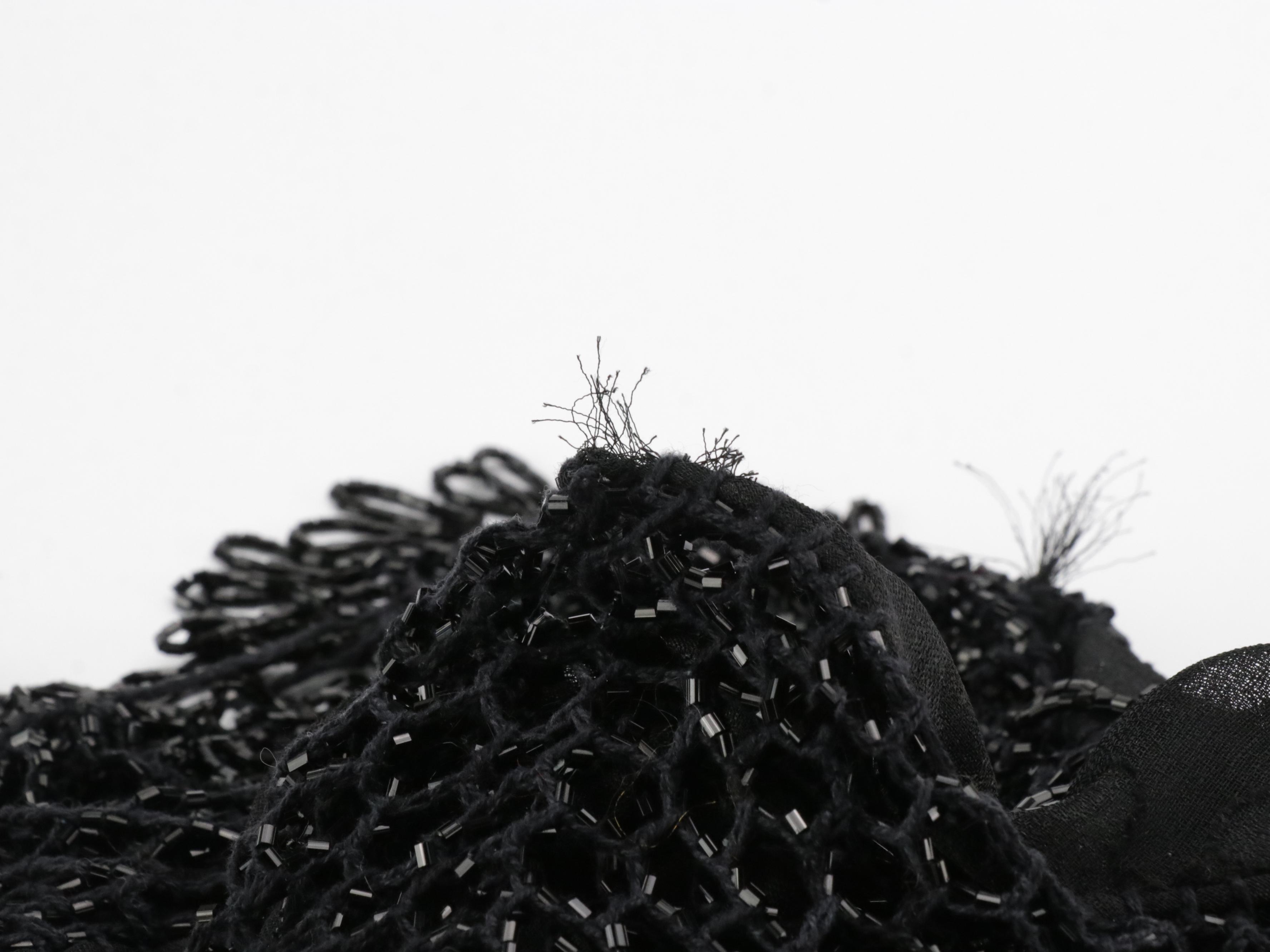 Black and Red Fringe Beaded Shawl Scarves