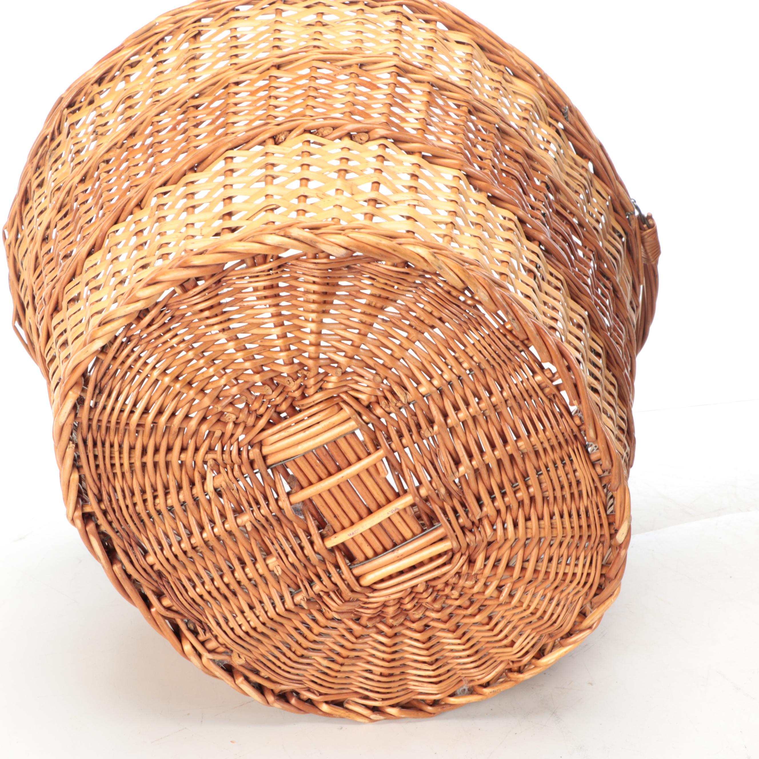Woven Wood and Wicker Handled Picnic and Gathering Baskets