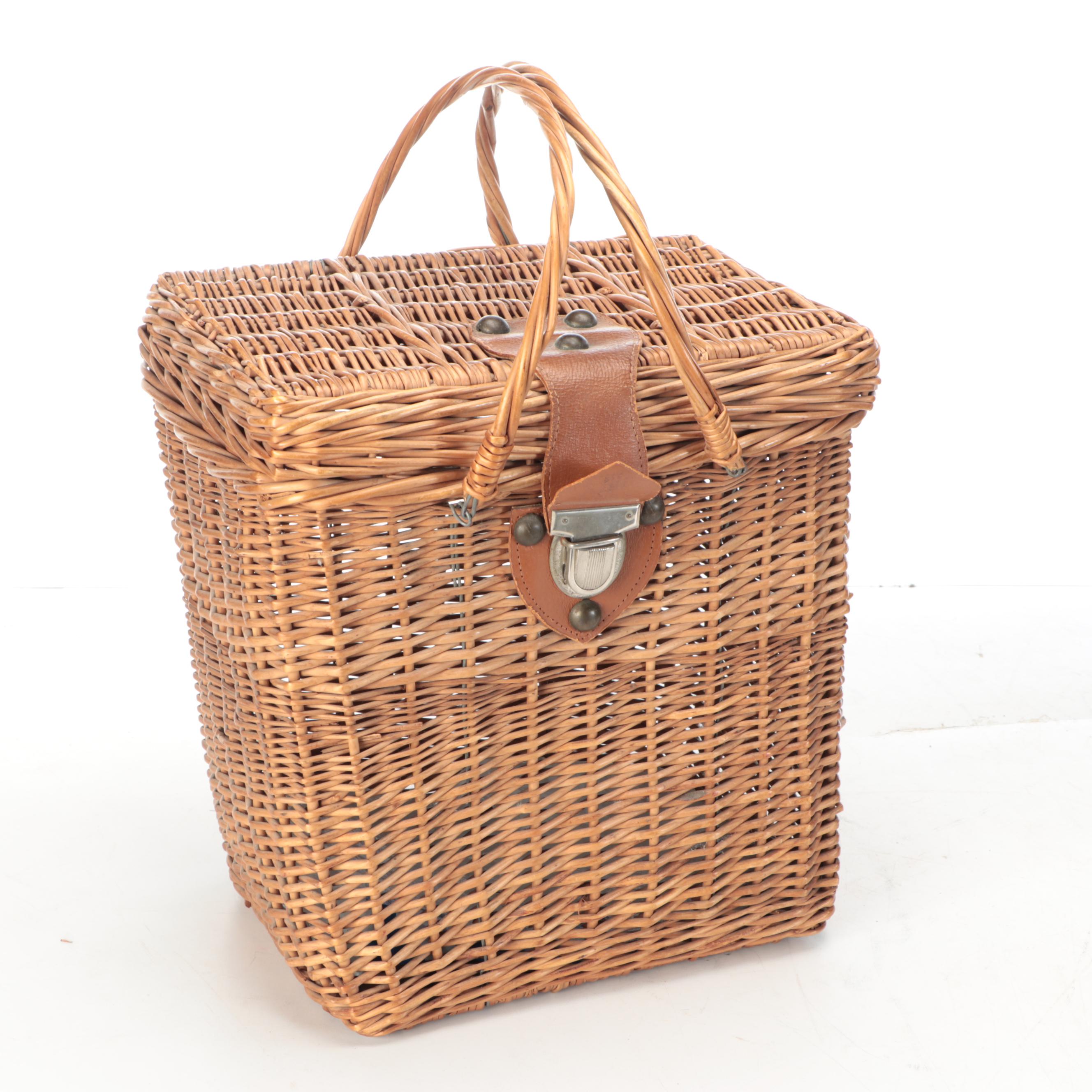 Woven Wood and Wicker Handled Picnic and Gathering Baskets