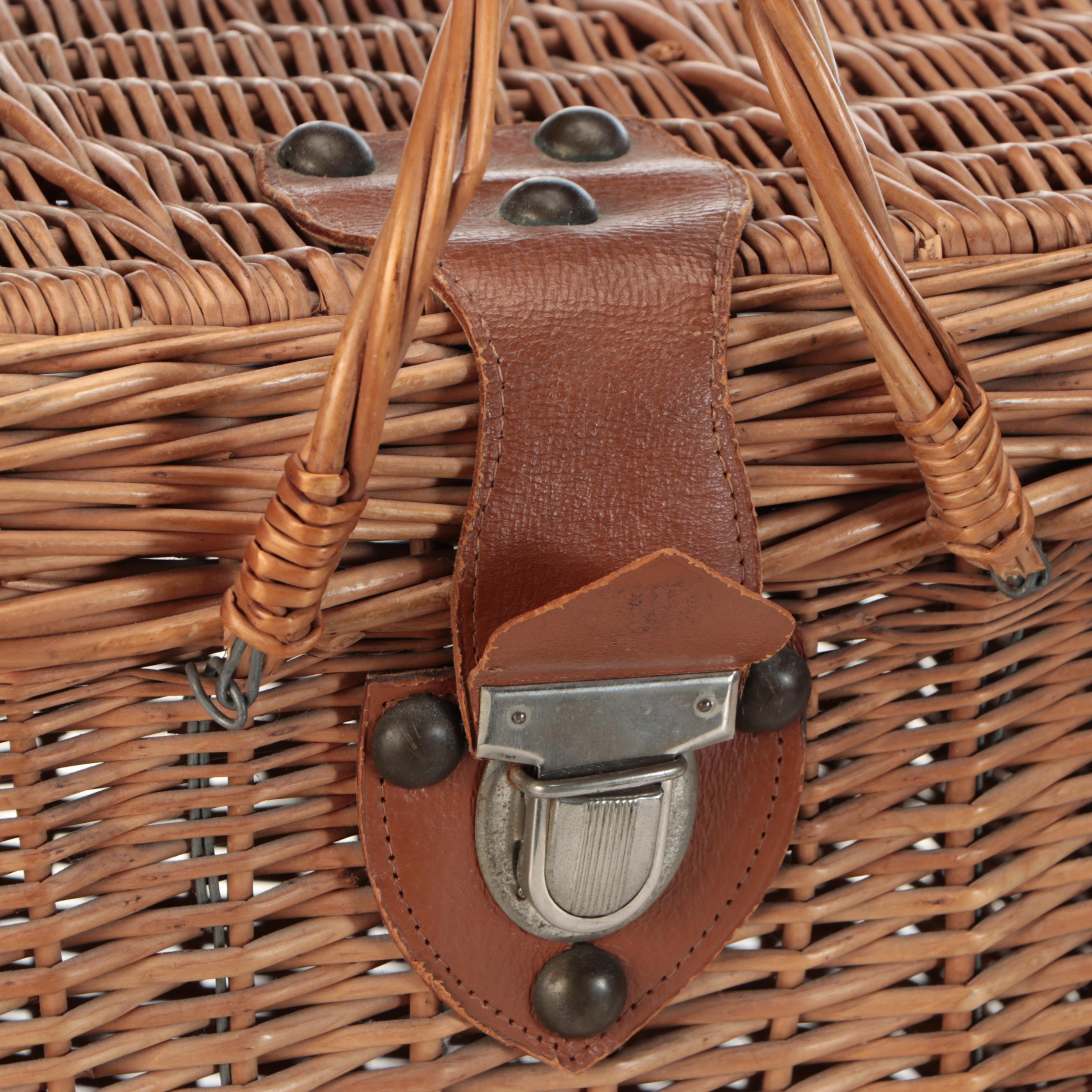 Woven Wood and Wicker Handled Picnic and Gathering Baskets
