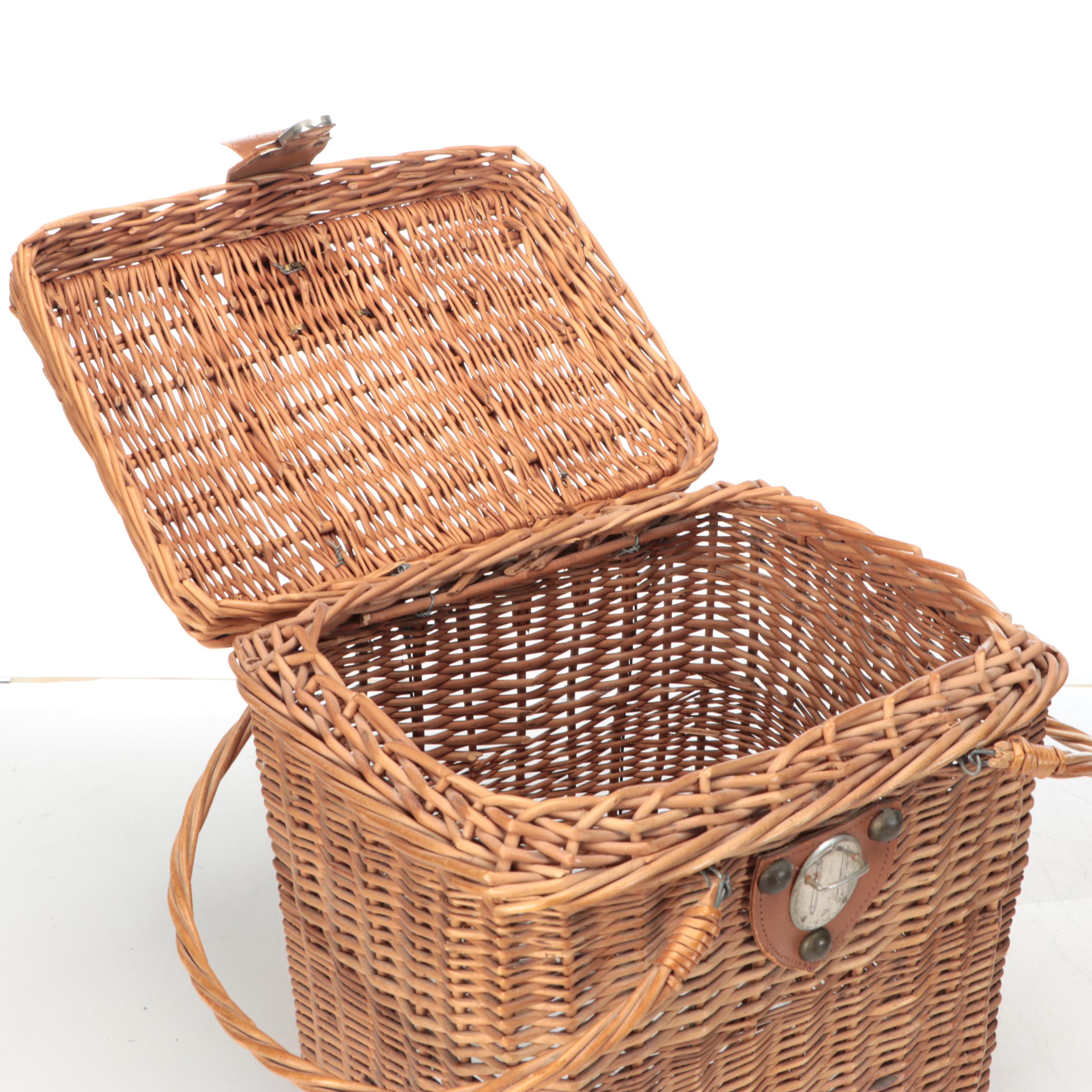 Woven Wood and Wicker Handled Picnic and Gathering Baskets