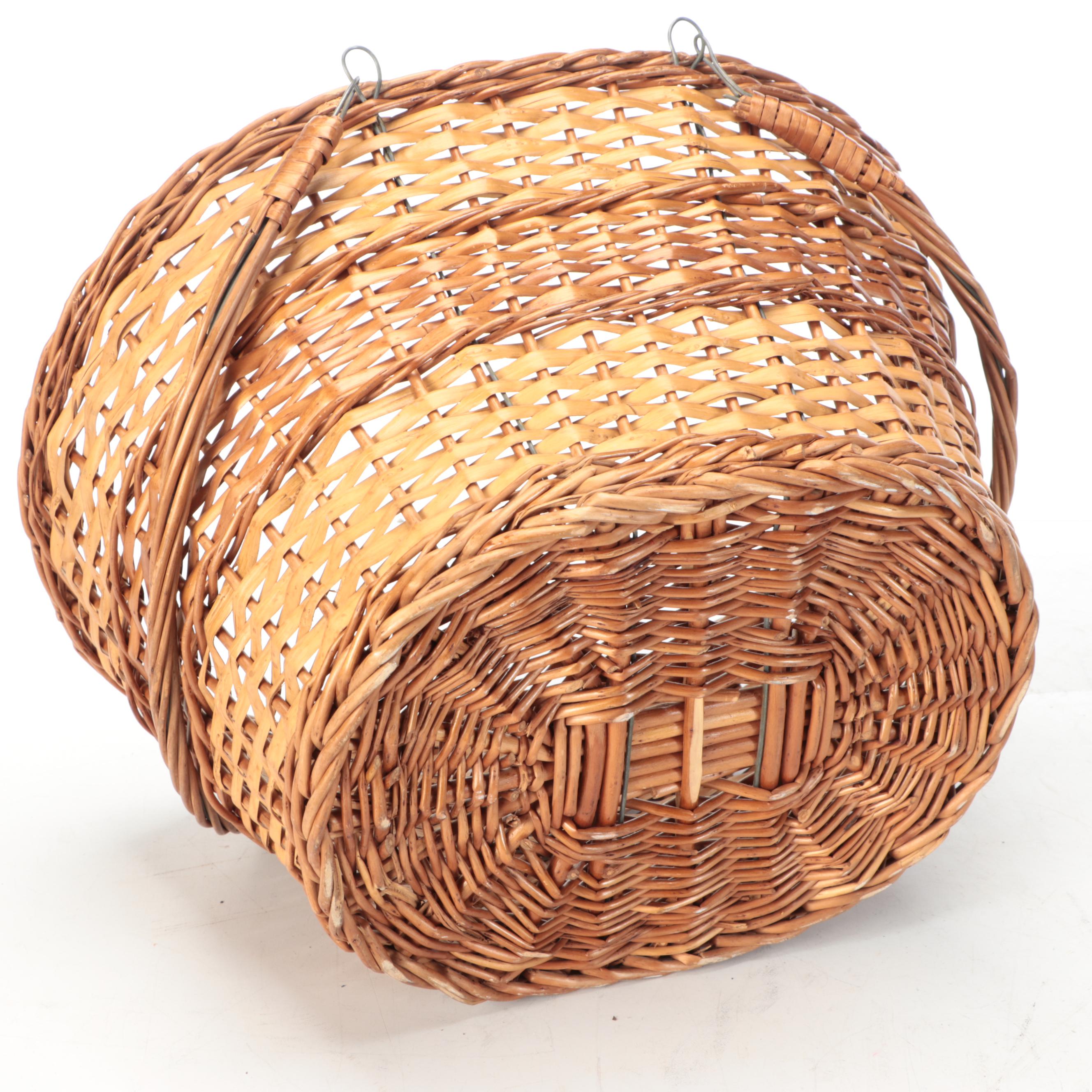 Woven Wood and Wicker Handled Picnic and Gathering Baskets
