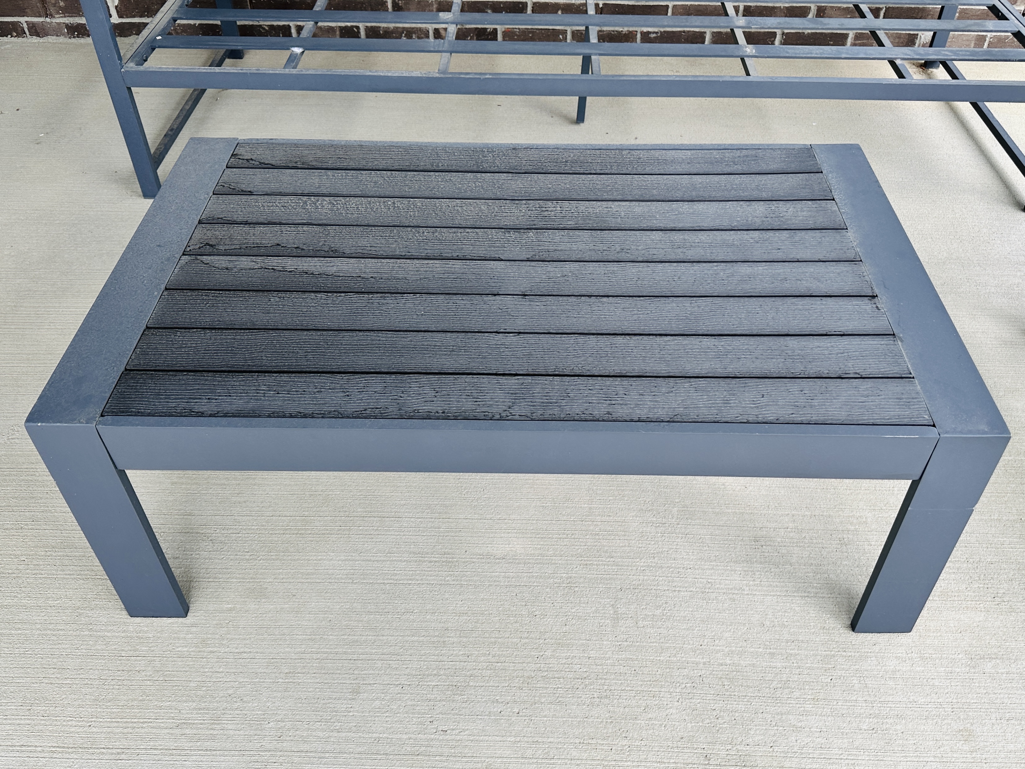 Contemporary Three-Piece Metal Patio Lounge Set