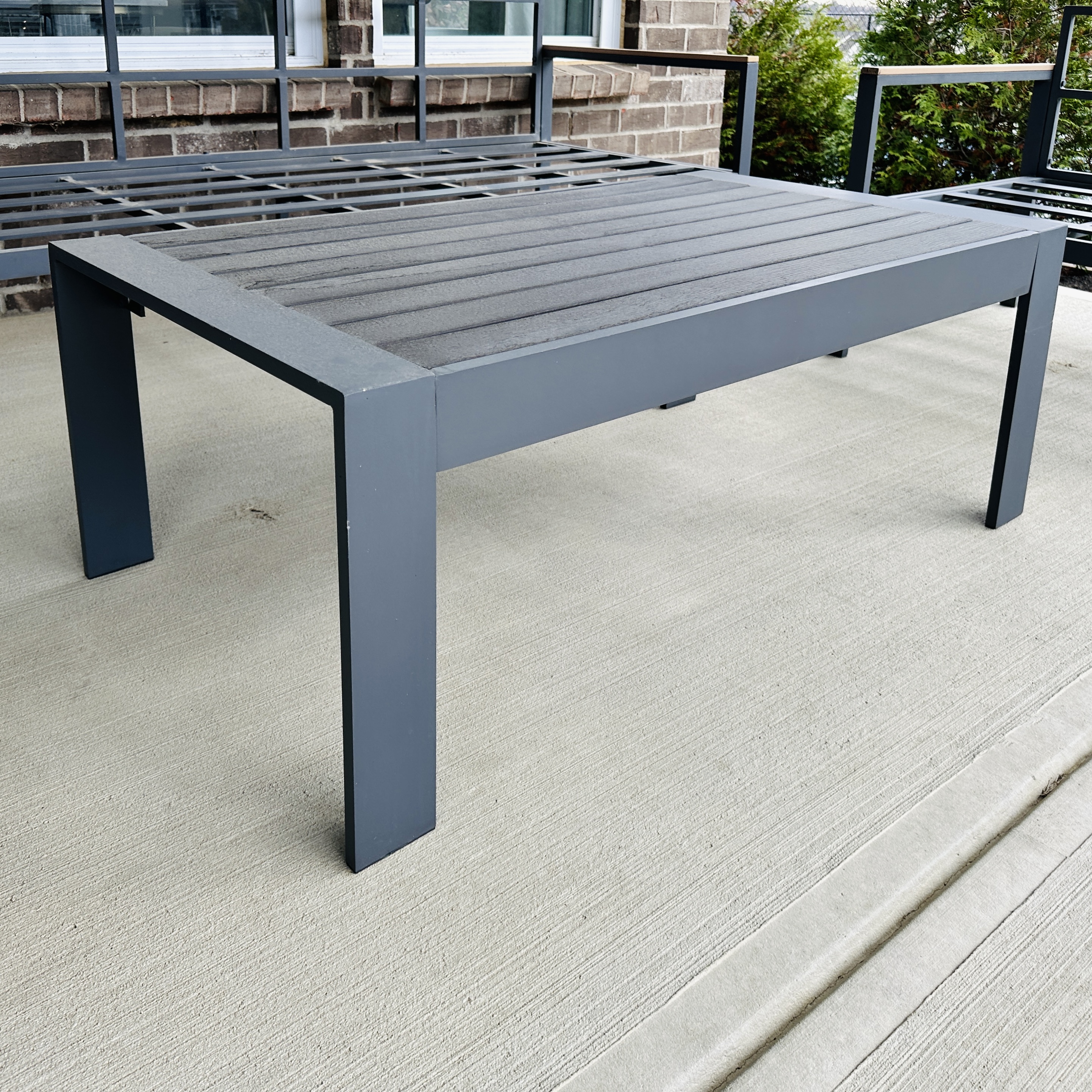 Contemporary Three-Piece Metal Patio Lounge Set