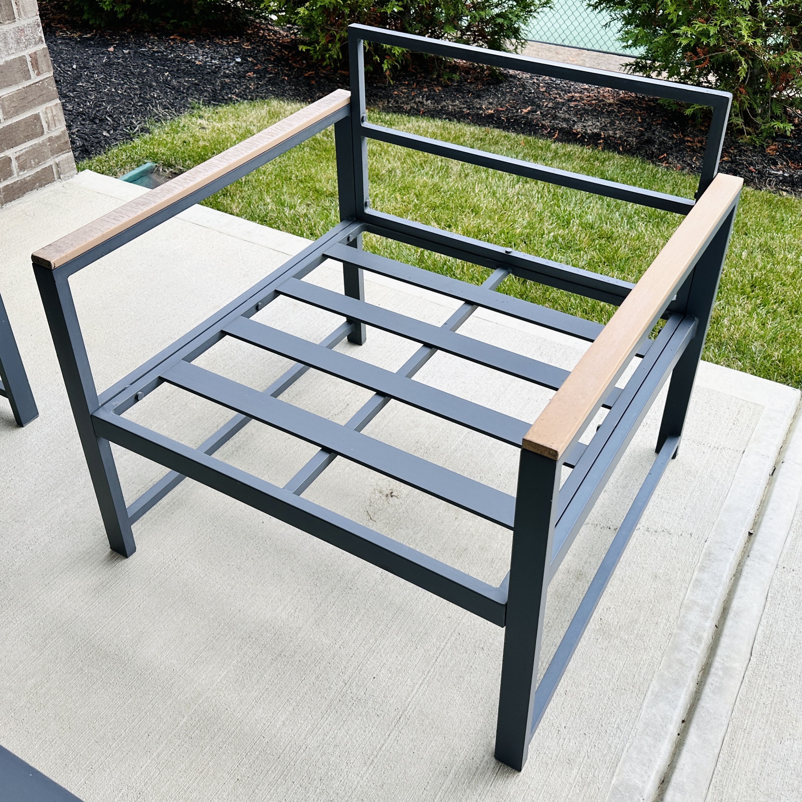 Contemporary Three-Piece Metal Patio Lounge Set