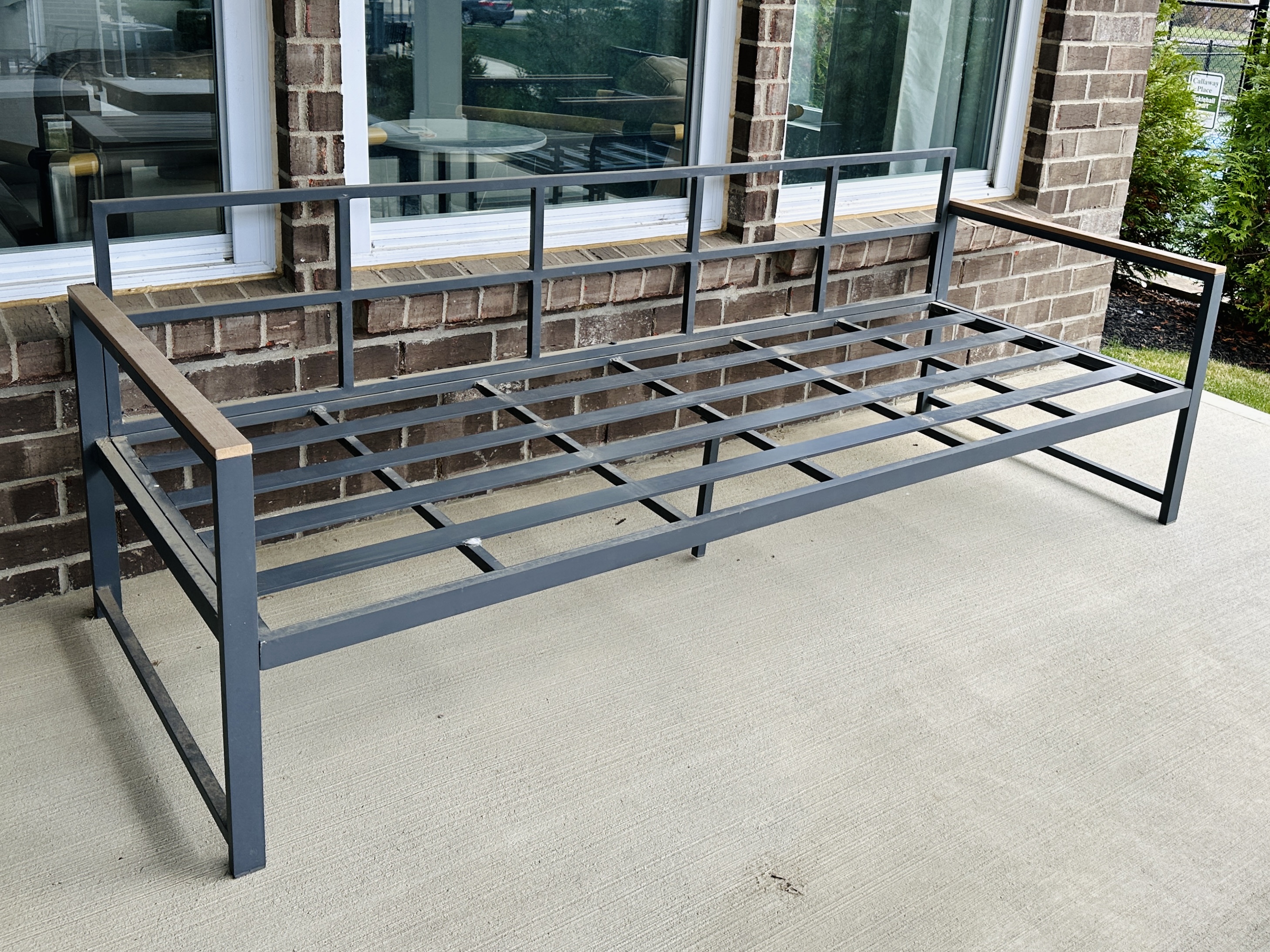 Contemporary Three-Piece Metal Patio Lounge Set