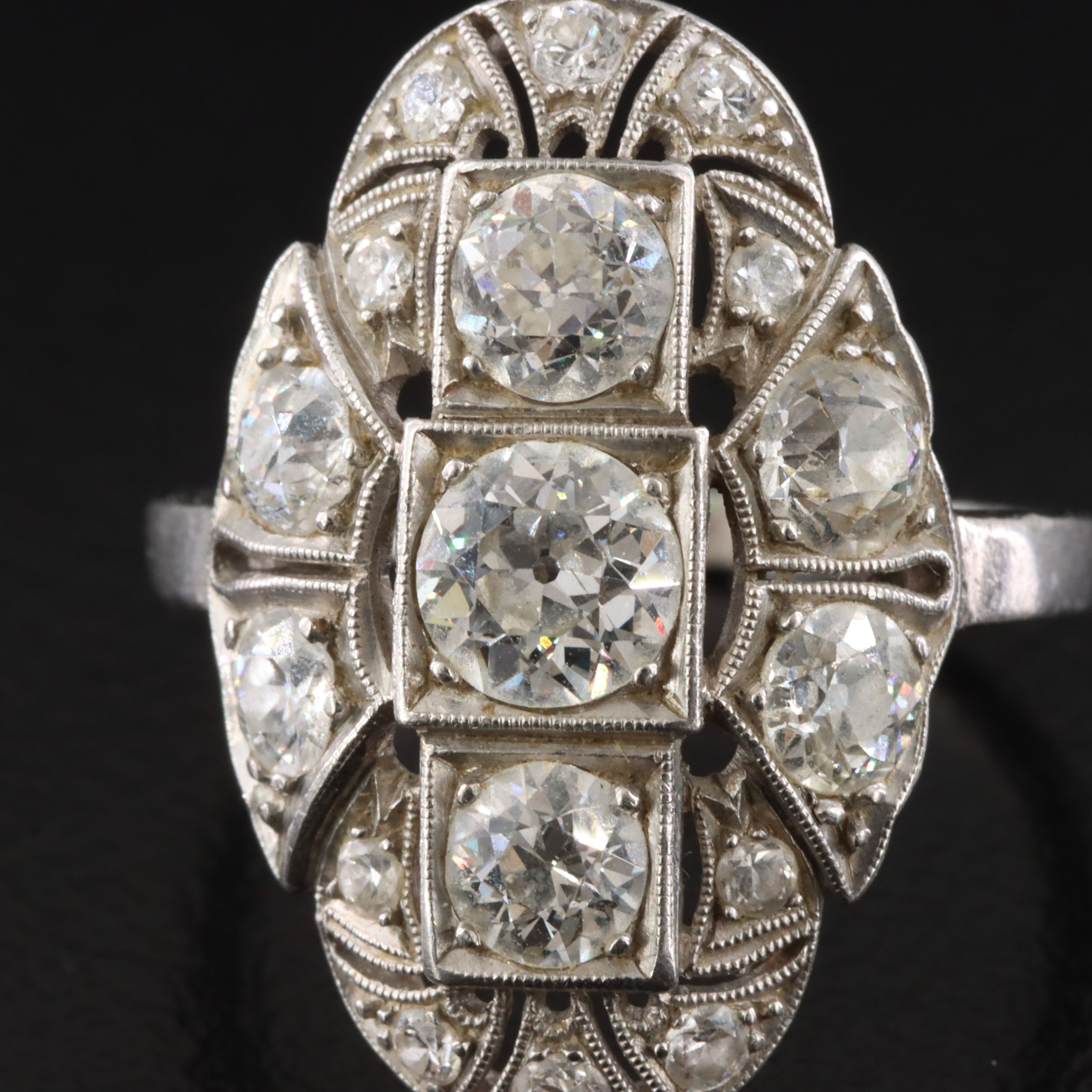 1930s Deco Platinum 2.01 CTW Diamond Ring